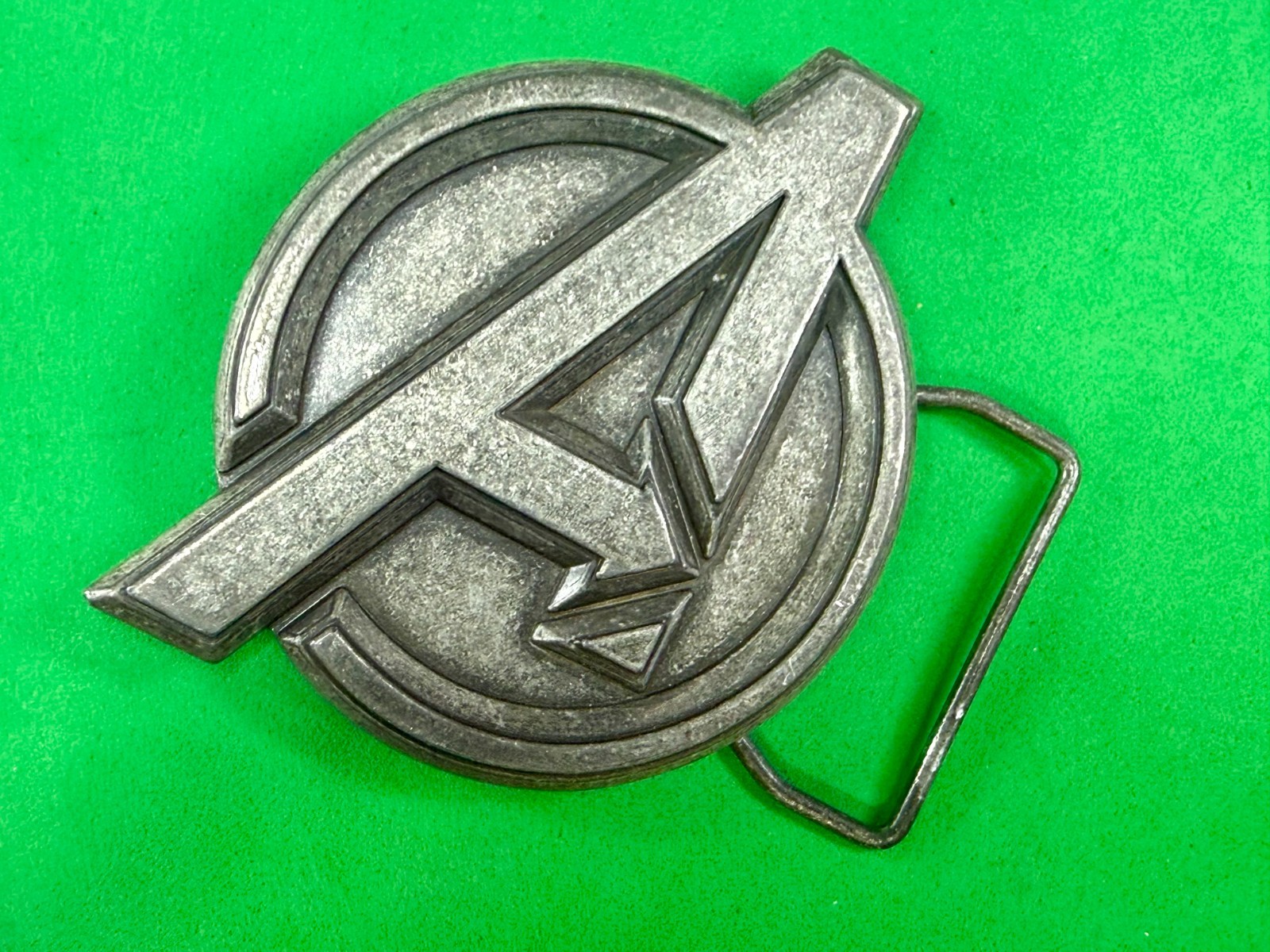 Marvel Comics Avengers Superhero Movie Logo Silver Color Used Belt Buckle