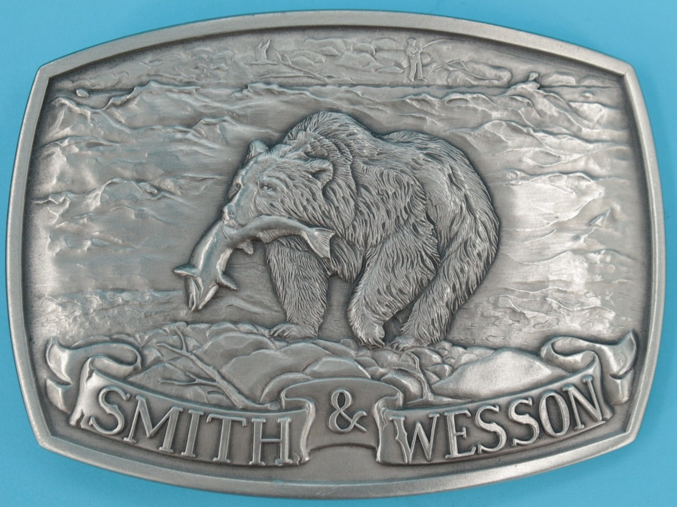 VTG 80s Smith & Wesson « Brown Bear » Western Belt Buckle