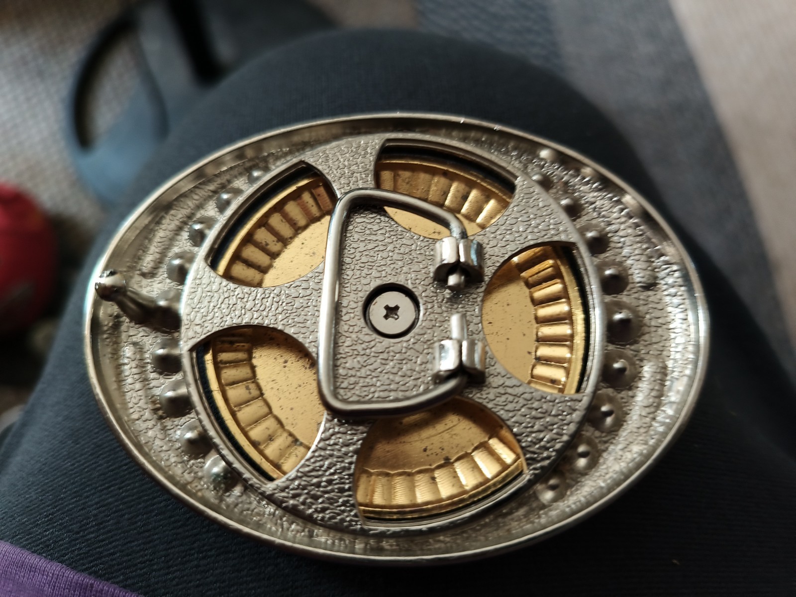 Metal Belt Buckle Measures 3 1/2 X 2 5/8