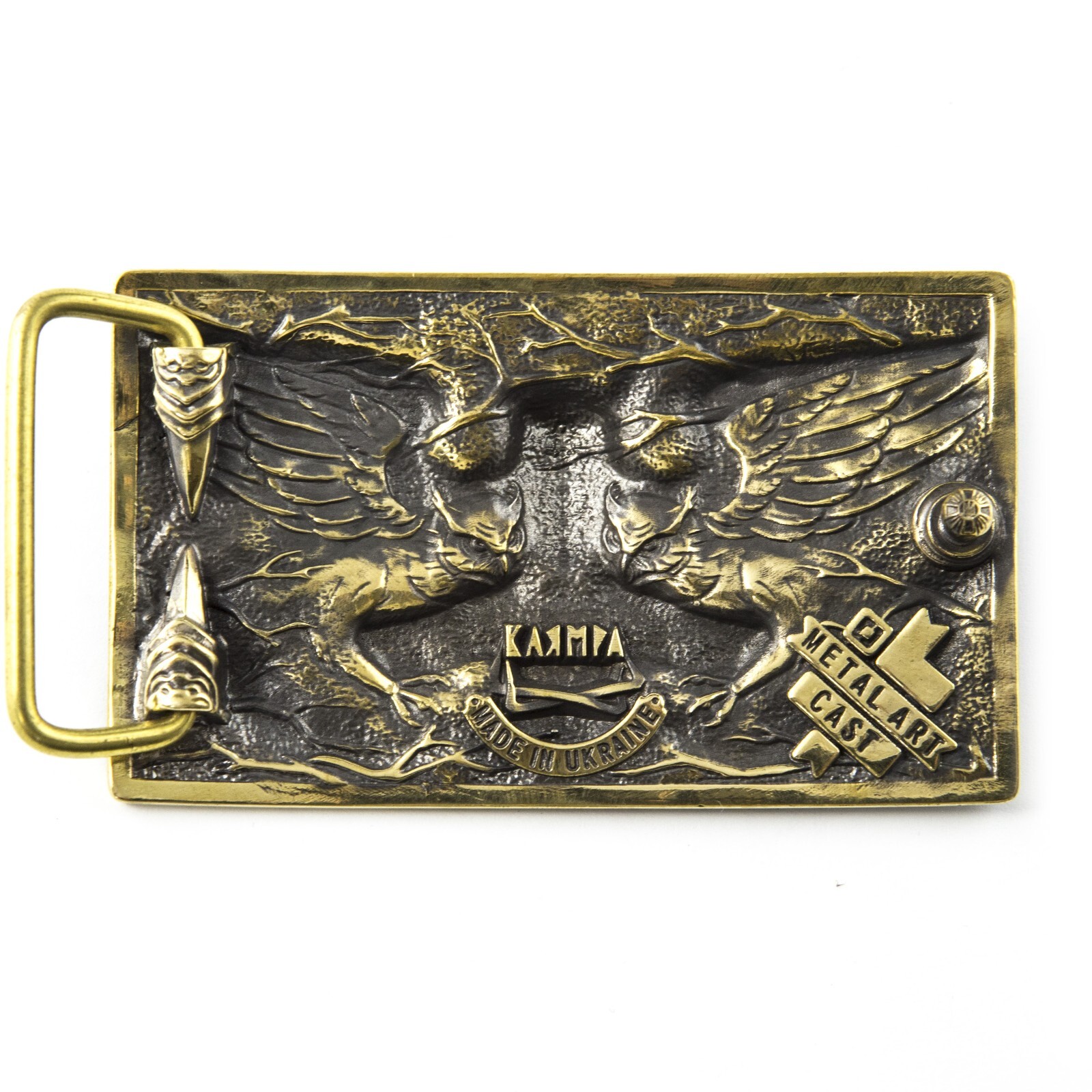 Fighting Owl belt buckle, Wild fighting bird Owl military solid brass belt buckl