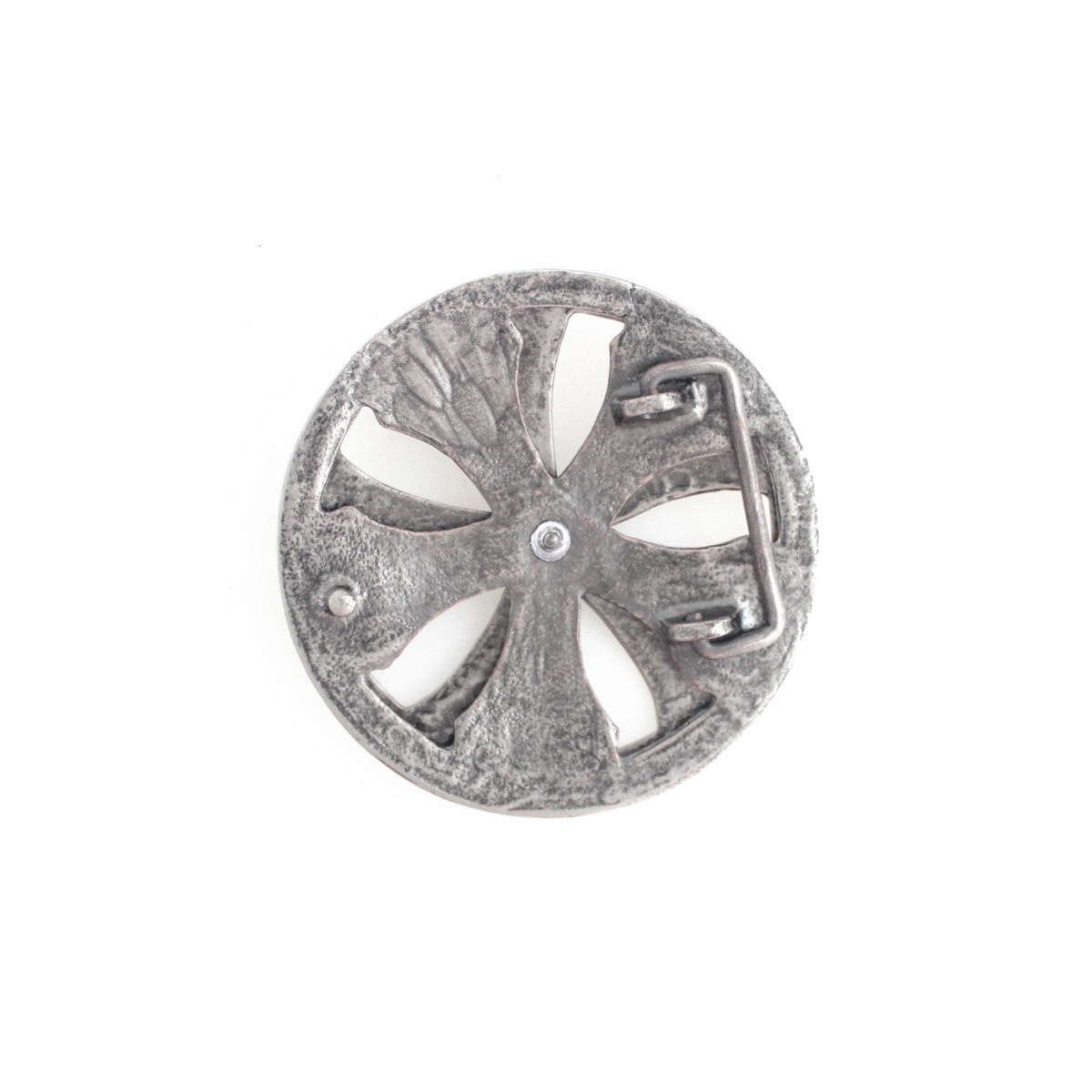 303-AN-SIL Men&rsquo;s Hip Hop Antique Silver Spinner Rim Rotating Axis Belt Buckle