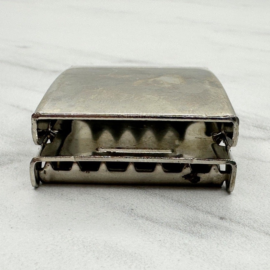 Silver Tone Web Clamp Military Style Slide Belt Buckle Simple Basic Unisex