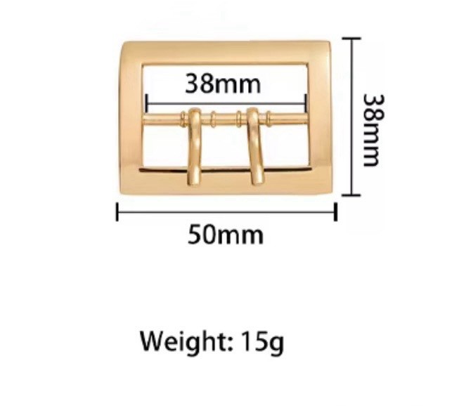 Sam Browne Replacement Belt Buckle Gold 38mm Passthrough 50mm x 38mm Fits 1.5”