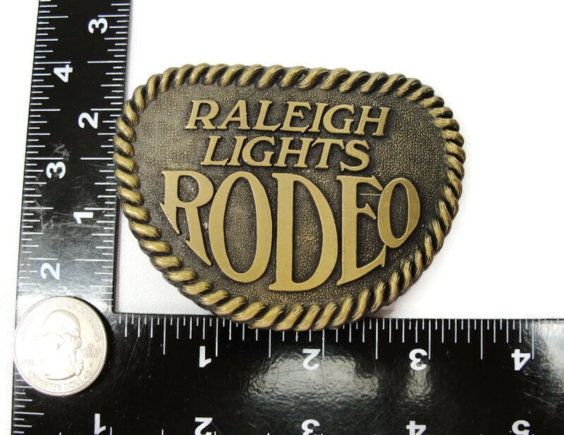 Raleigh Lights Rodeo Belt Buckle Rope Border