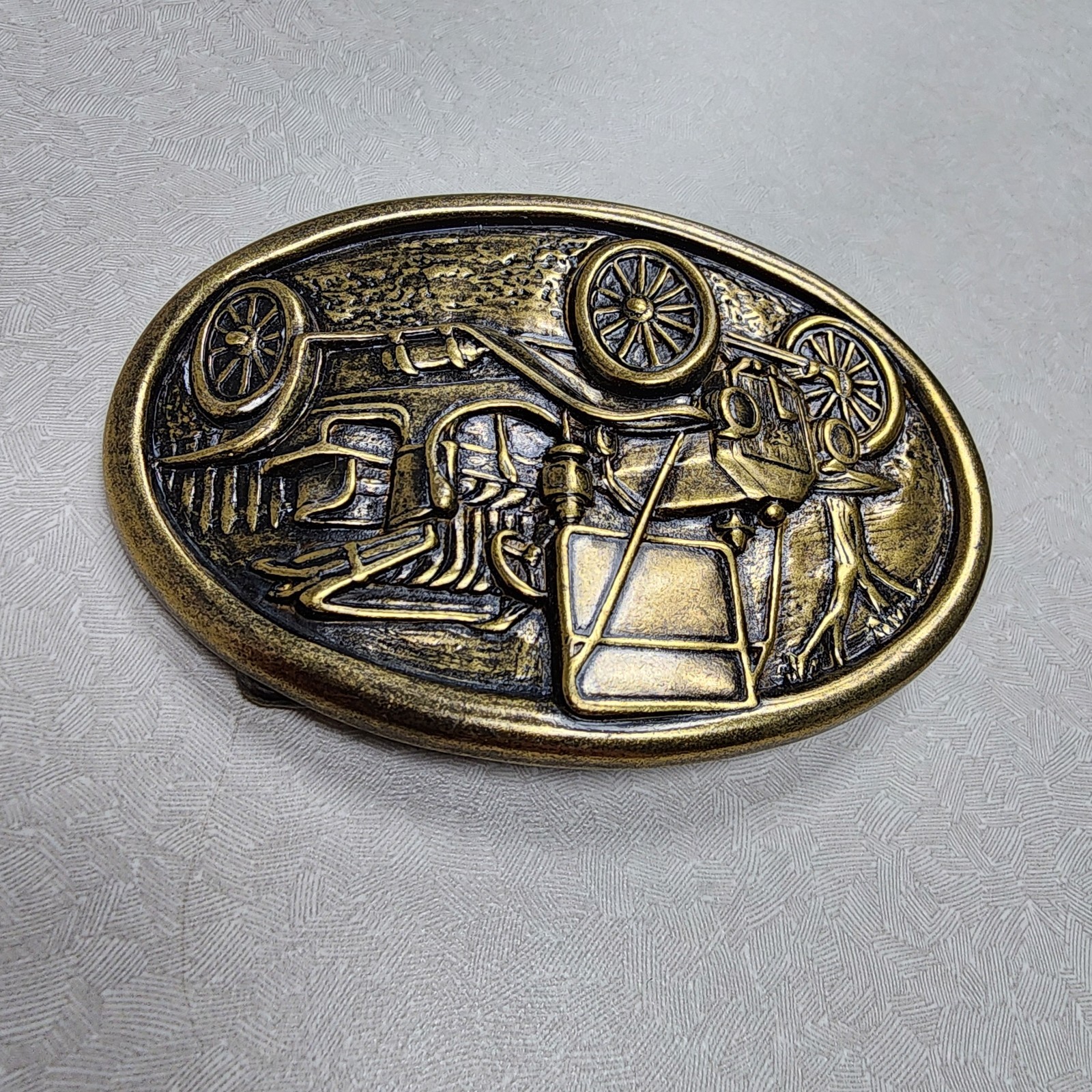 Antique Car Belt Buckle Avon Vintage Model T Brass Look Automobile Vehicle