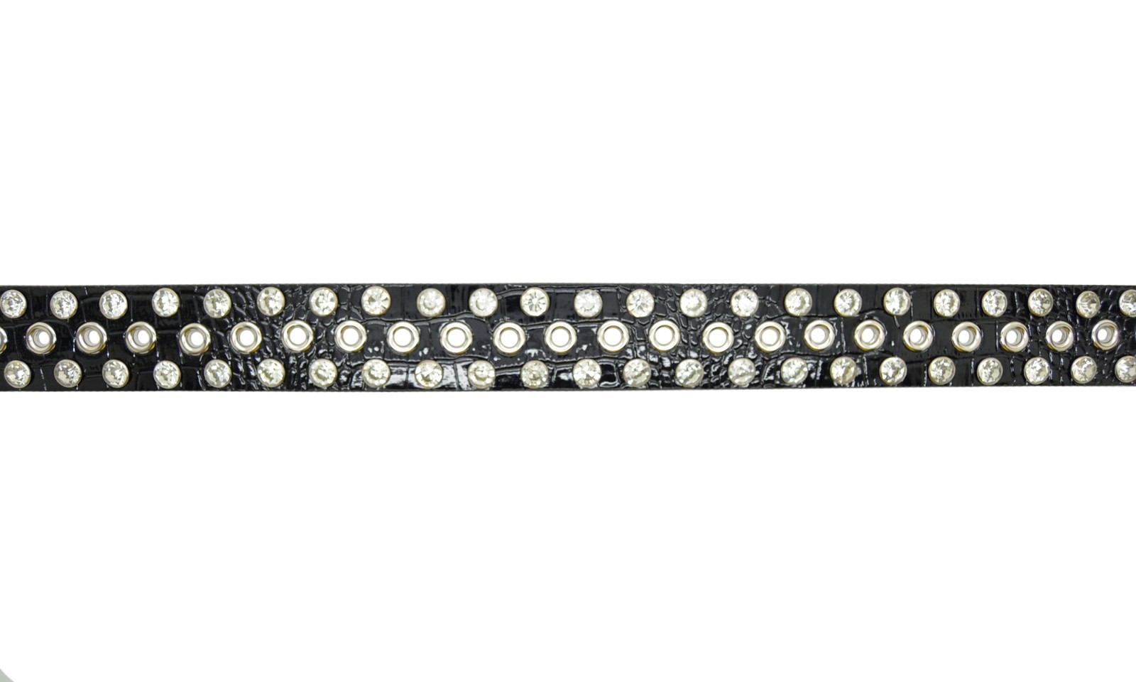 Punk Rock Rivet Faux Holes Row Grommet Crsytal Stone Belt