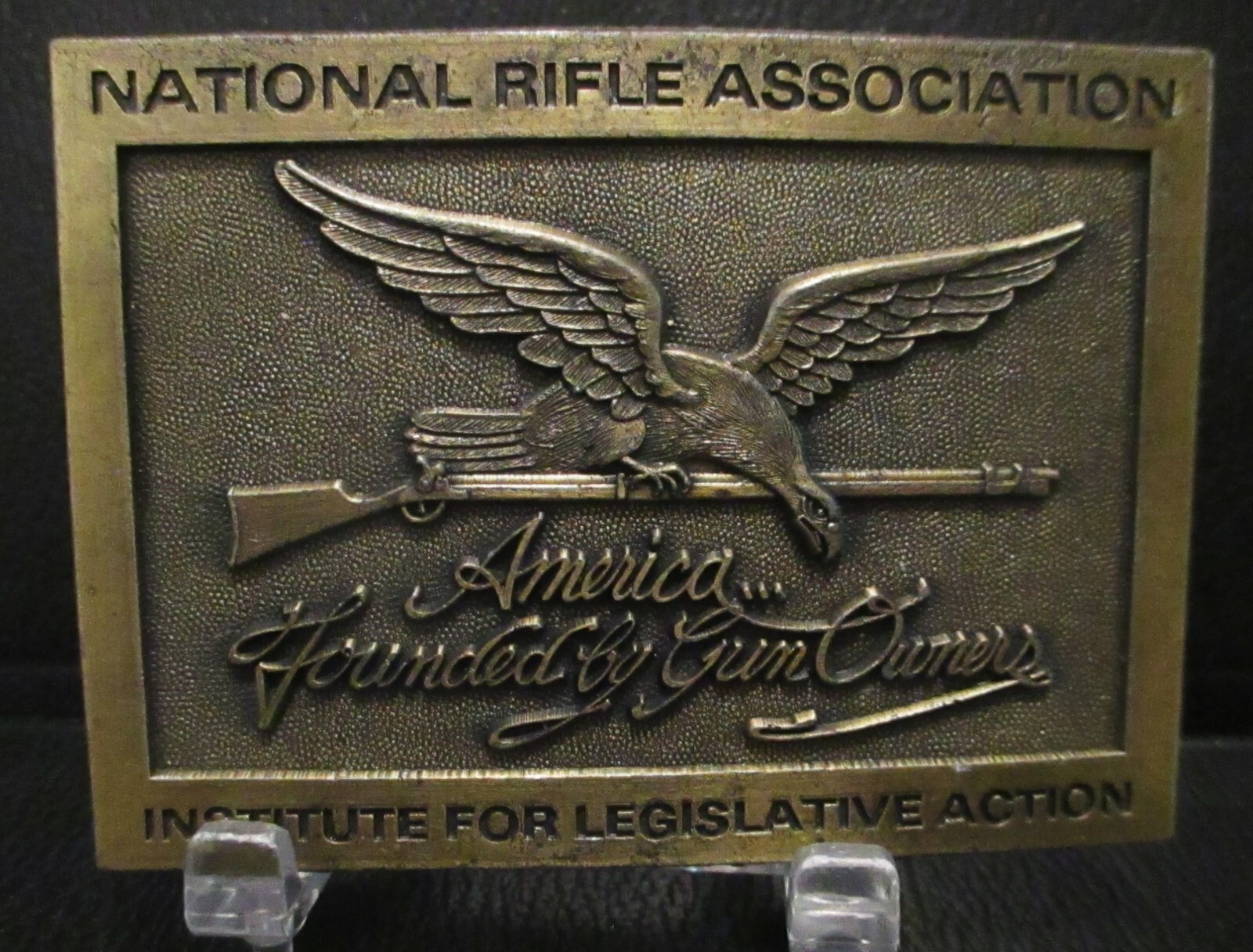 NRA National Rifle Association Eagle & Gun Logo Belt Buckle legislative action