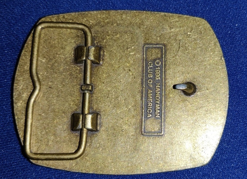 Handyman Club of America Life Member Belt Buckle Vtg 1996 Brass EUC