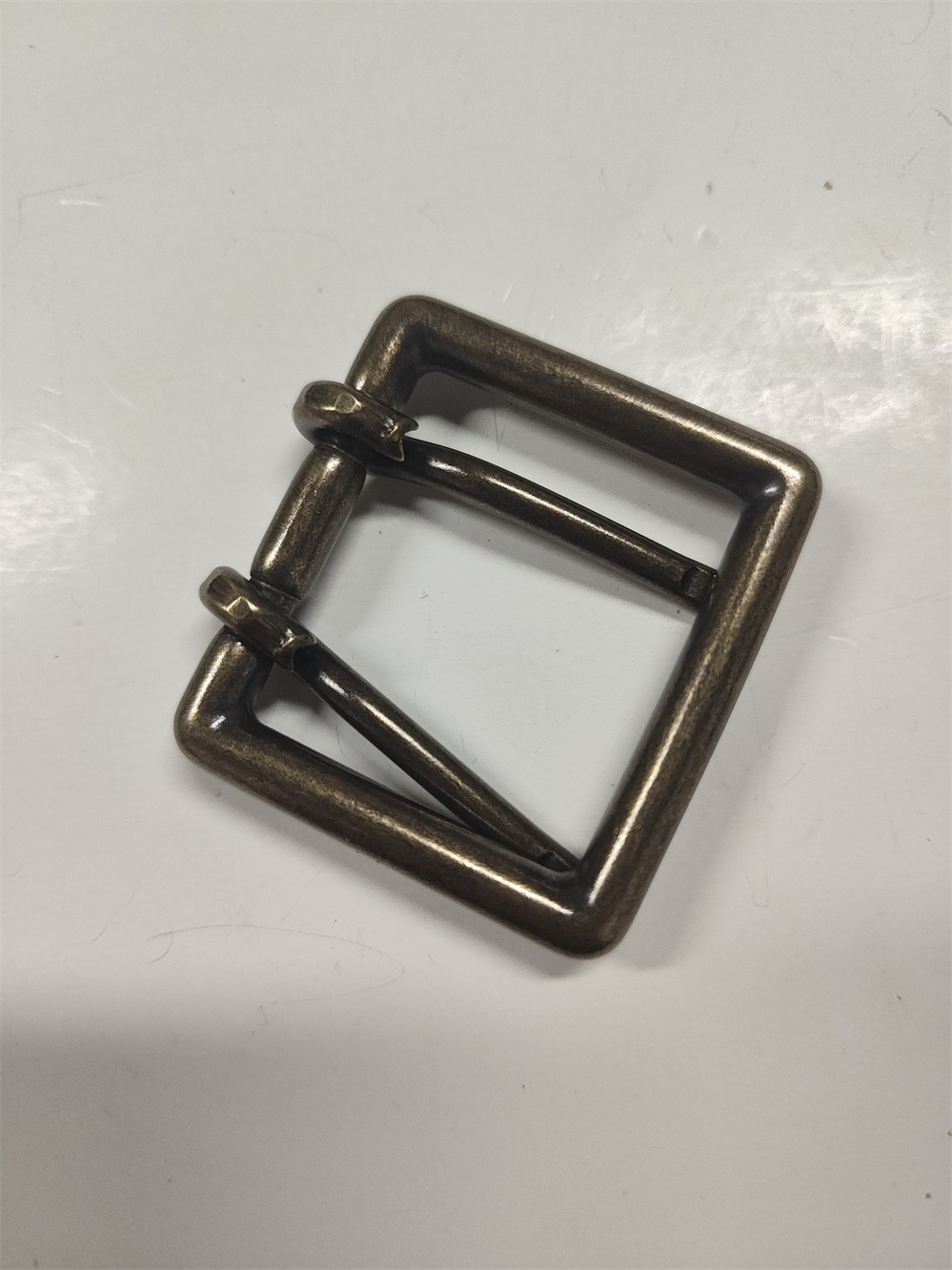 Men Retro Brass Double Tongue Pin Prong DIY Metal Belt Buckle Fits 40MM Straps