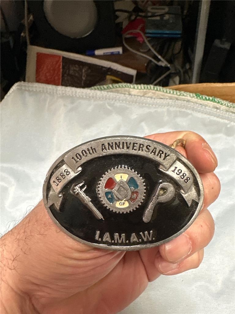 Vintage 100th Anniversary I.A.M.A.W 1888 – 1988 Belt Buckle Union