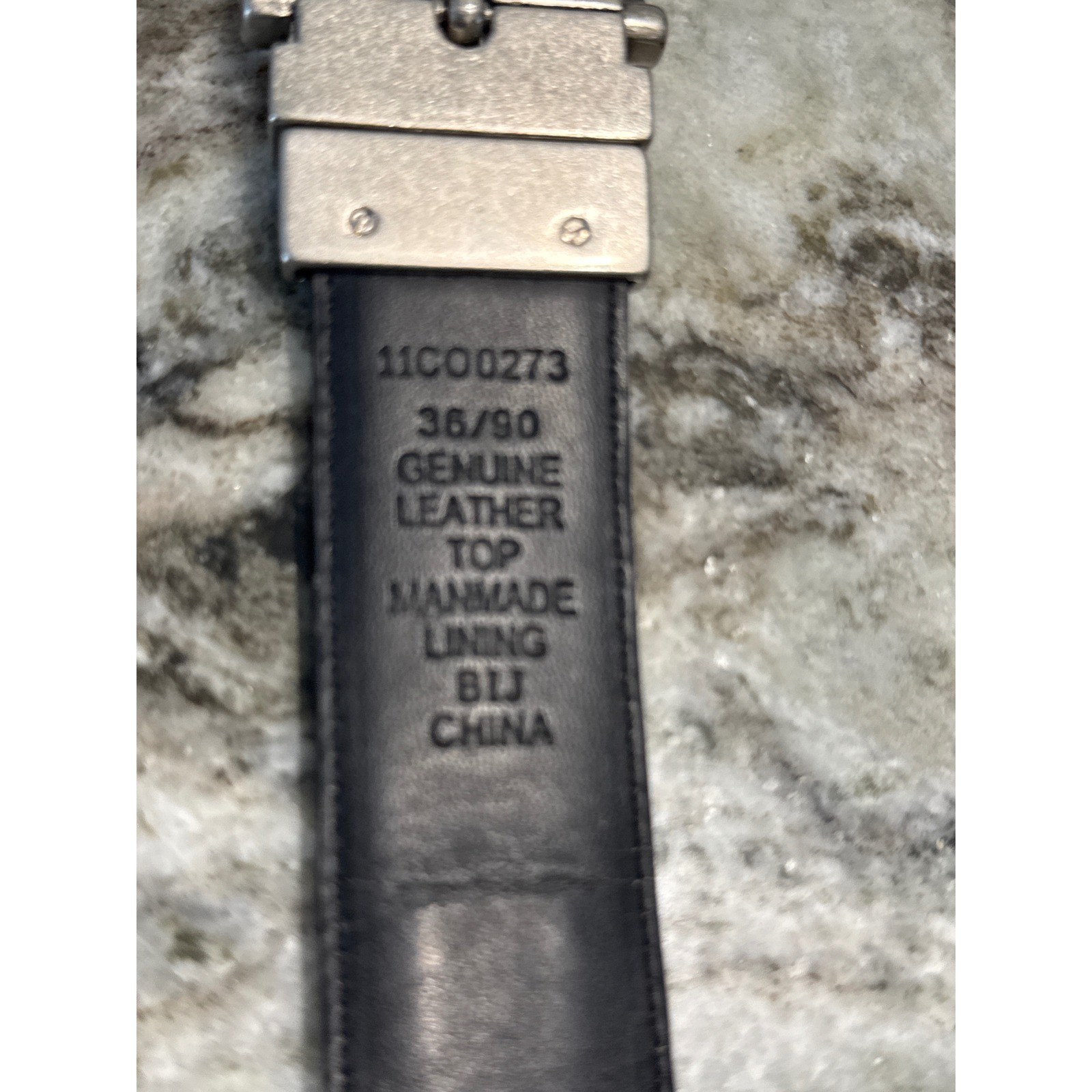 Columbia Men&rsquo;s Reversible Leather Belt Black Woven Center Braid Inlay sz 36