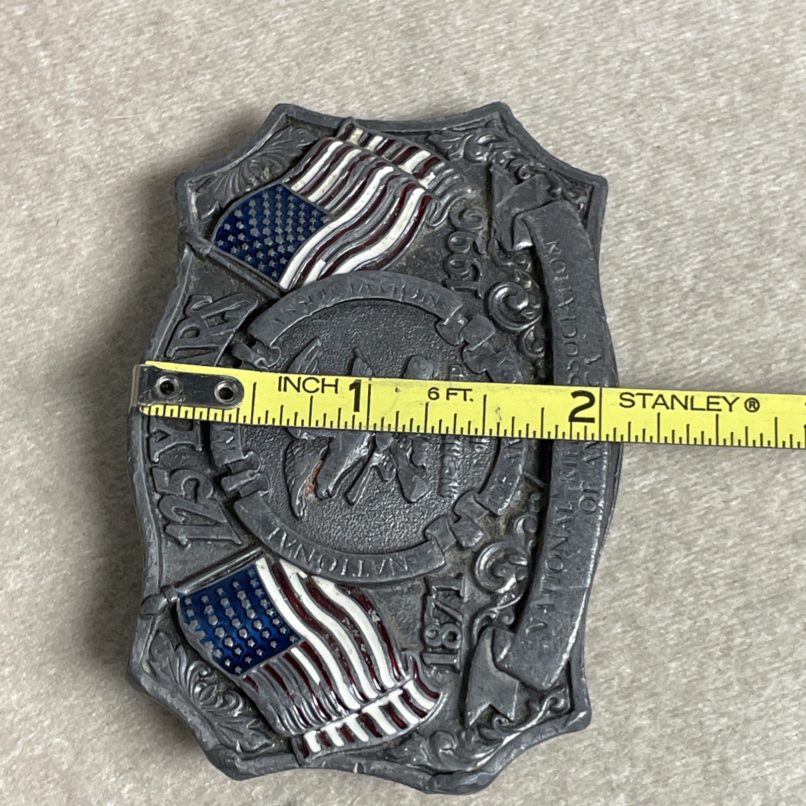 Used 125 Years National Rifle Association of America 1871-1996 Alloy Belt Buckle