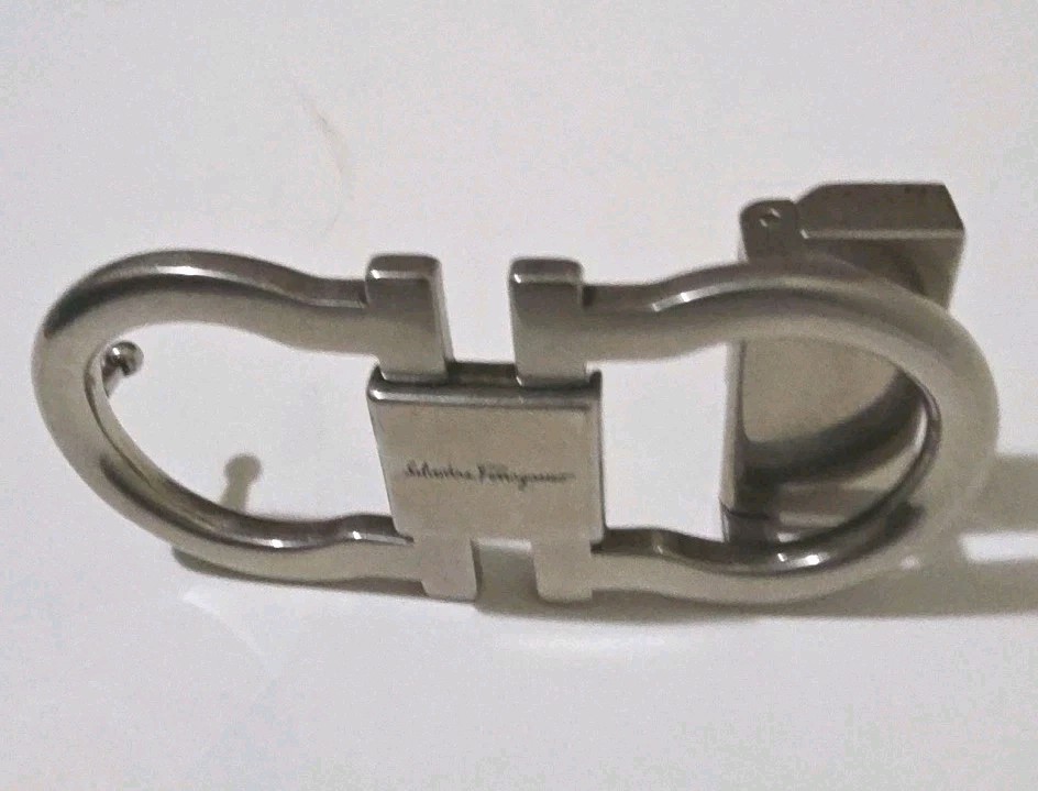 AUTH. SALVATORE FERRAGAMO SILVER GANCINI BELT BUCKLE FOR 1.3&Prime; WIDE BELT STRAP