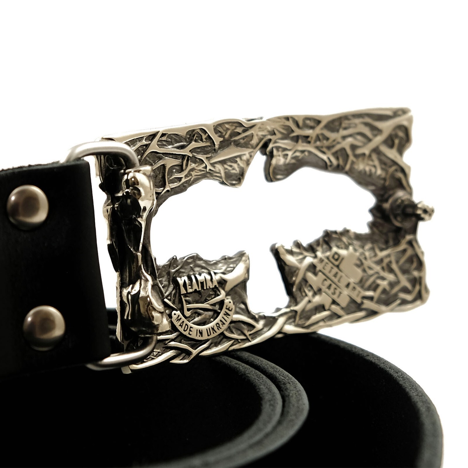 German silver belt buckle Crow, Handmade belt buckle, Mythical black bird buckle