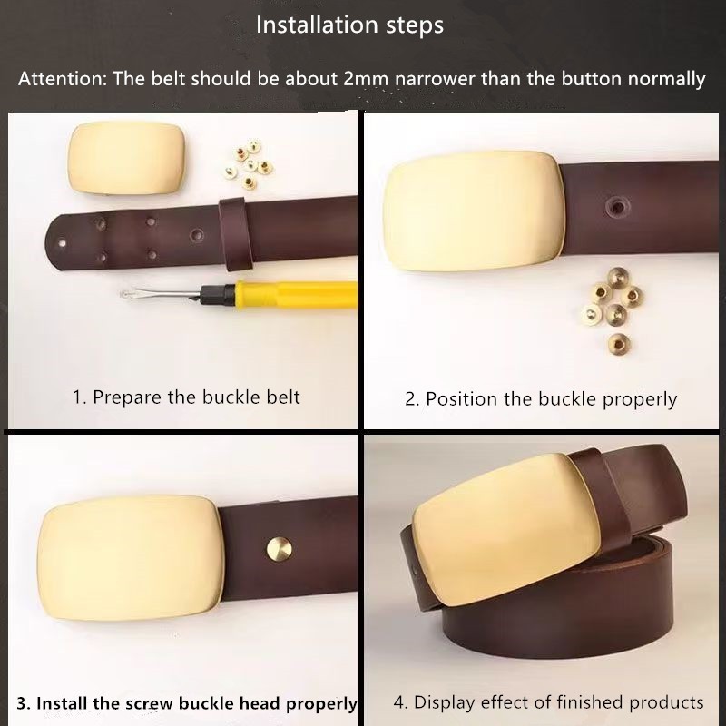 Men&rsquo;s pure brass smooth buckle belt headChinese zodiac ox belt head plate buckle