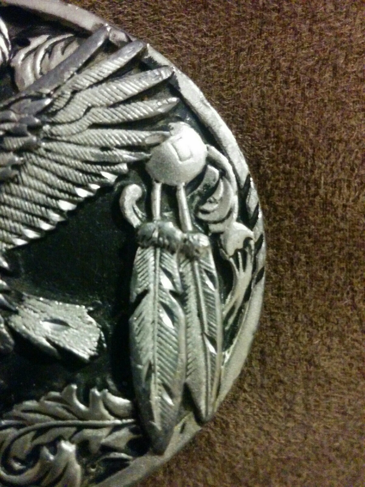 1995 Siskiyou Eagle Belt Buckle, Flying Eagle And Eagle Feathers