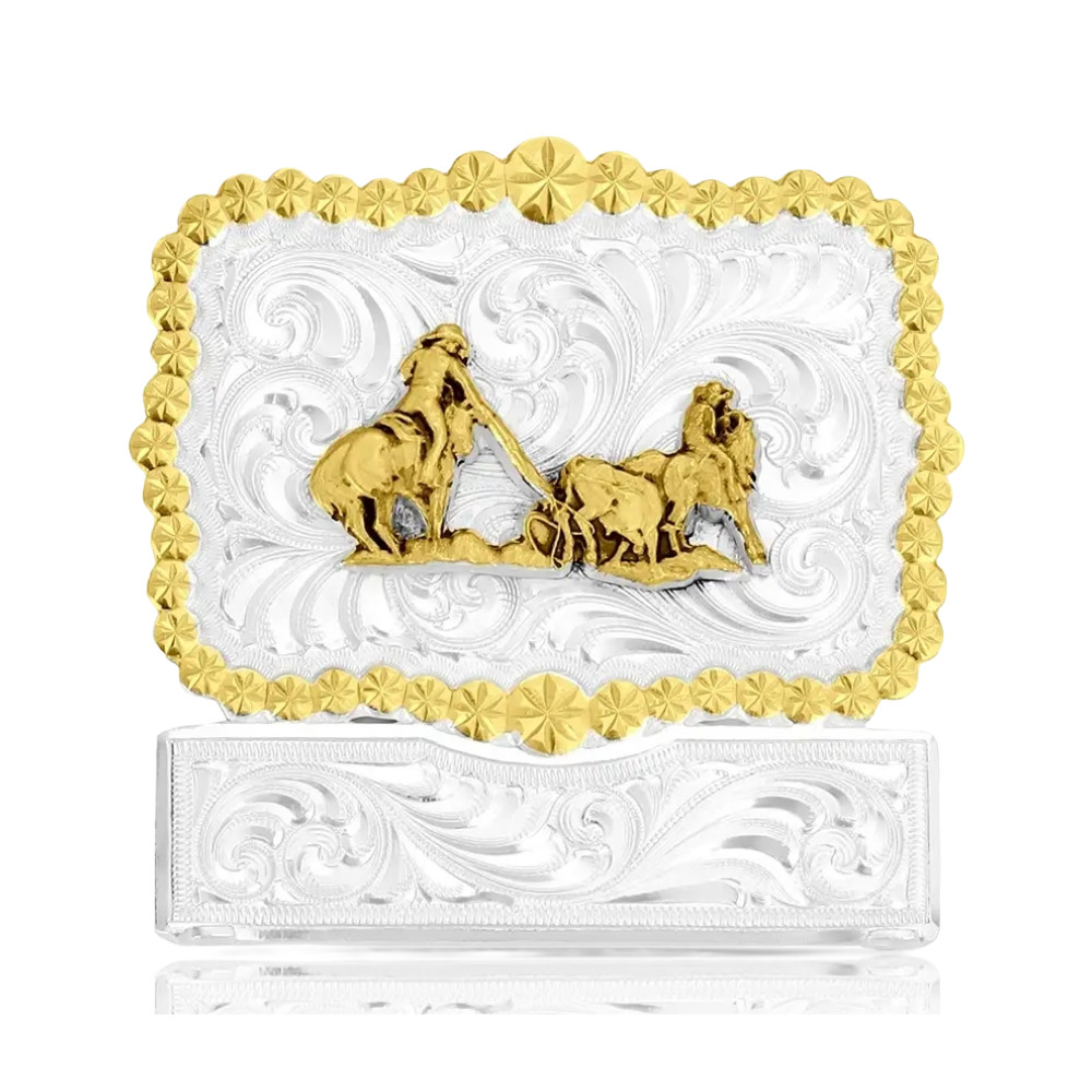 Montana Silversmiths South Plains Team Ropers Hat Buckle HB6334-466