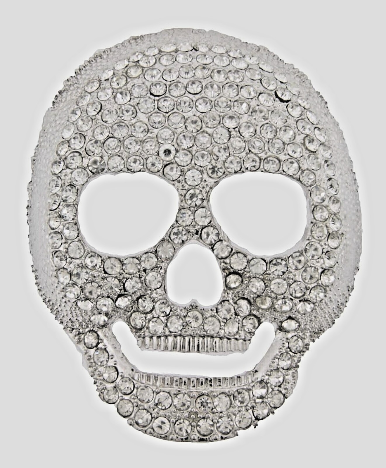 Skull Belt Buckles Men Women Rhinestones Vintage Silver Metal Pirate Skeleton