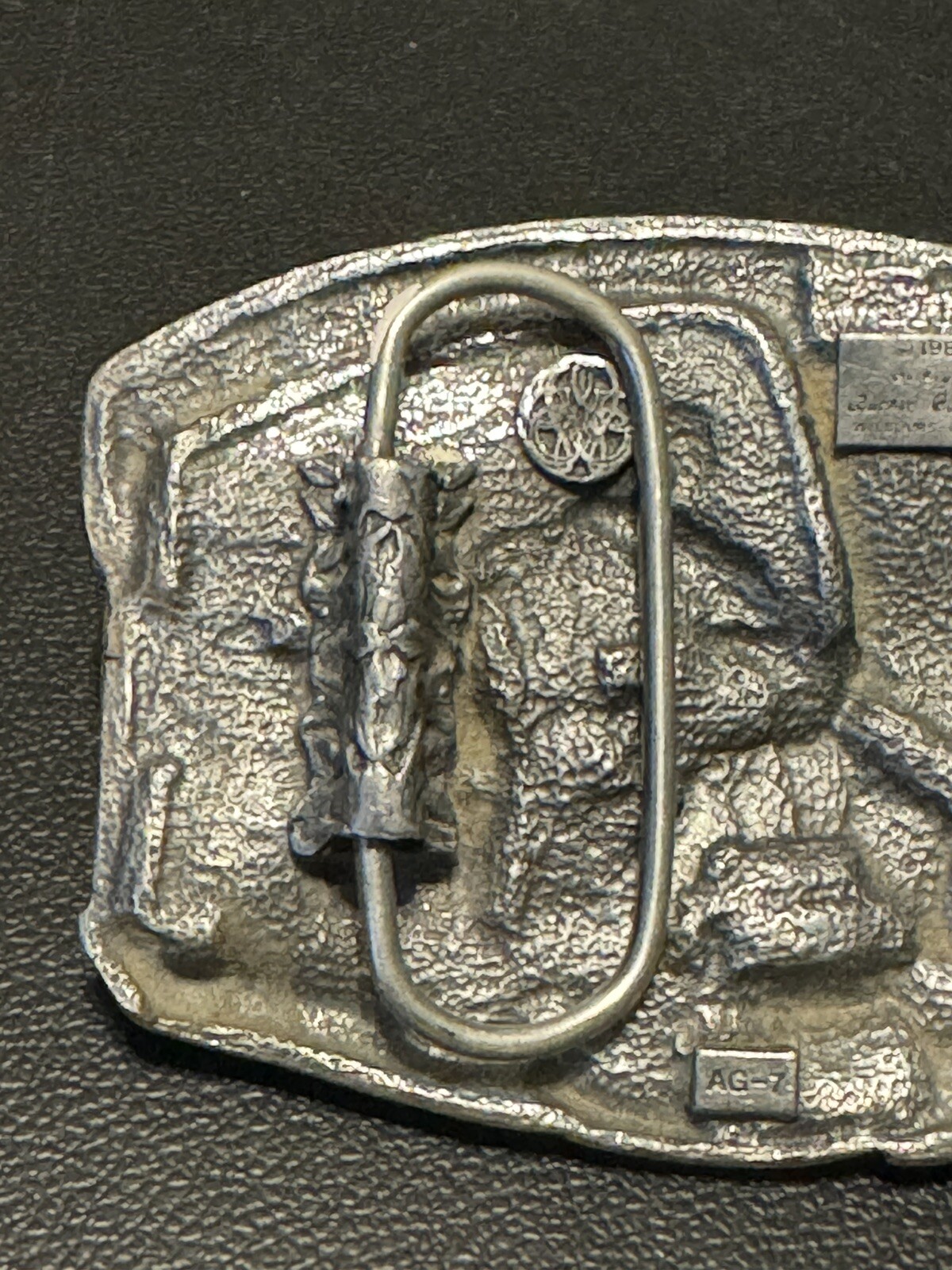 VTG SISKIYOU ARIZONA GOLD PANNING PEWTER BELT BUCKLE AG-7 1984 WILLIAMS OREGON