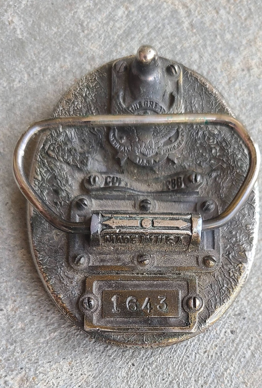 VINTAGE 1643 Brass Deer Buckle- THE GREAT AMERICAN BUCKLE CO- copyright 1986
