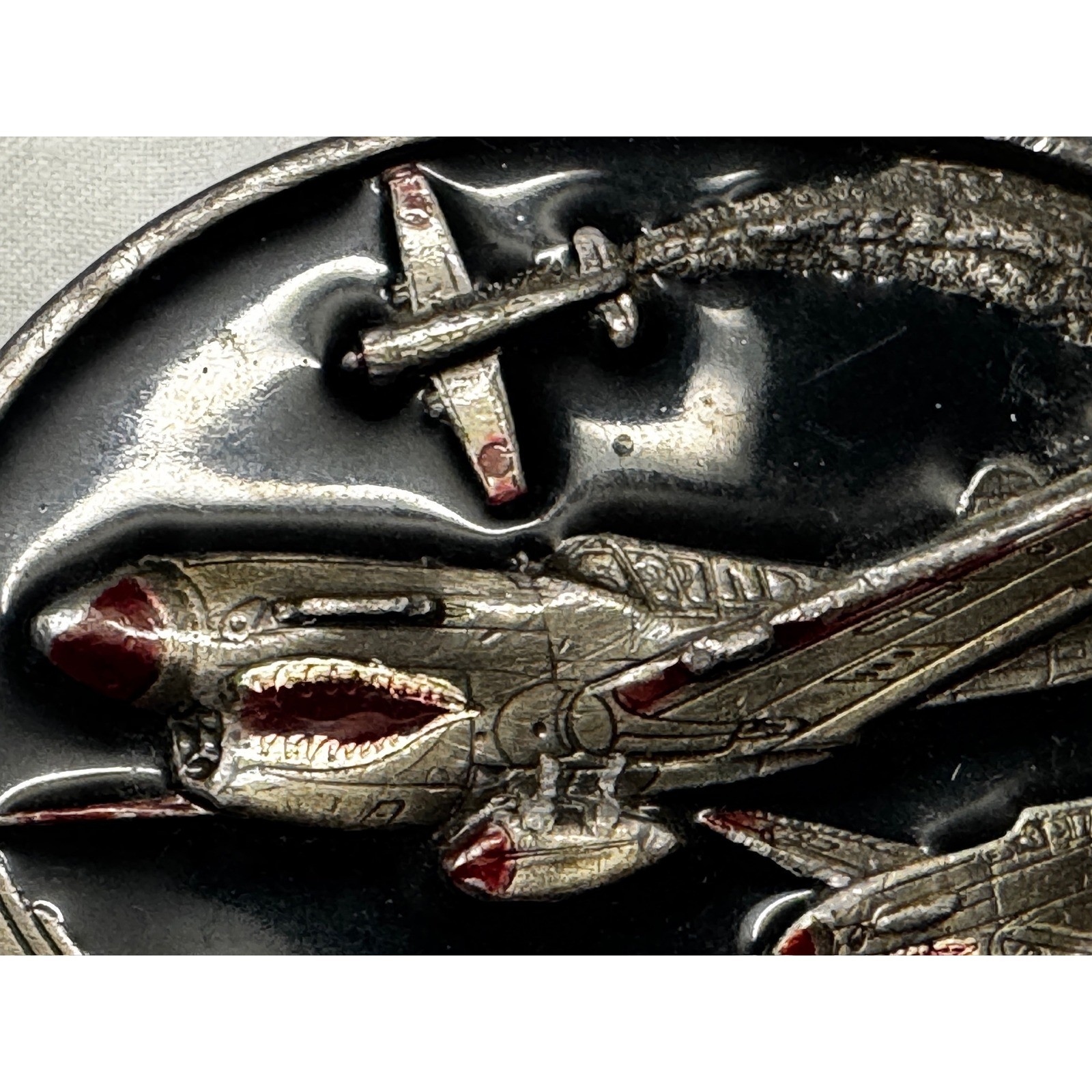 Vintage 1986 C+J Inc P-40 Warhawk Belt Buckle WWII Aviation Made in USA 1131