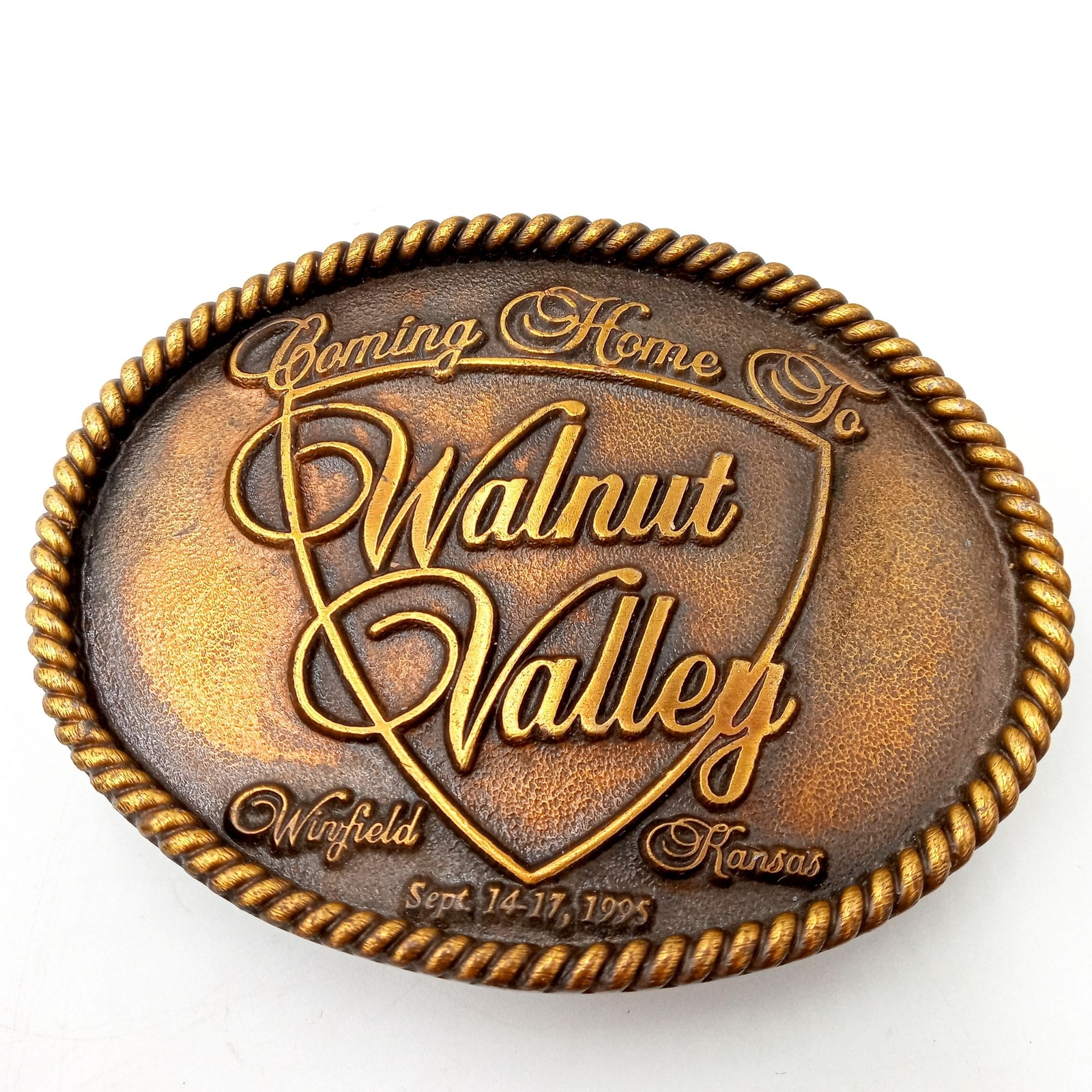 Walnut Valley Bluegrass Festival Vintage 1995 Belt Buckle RARE Winfield Kansas