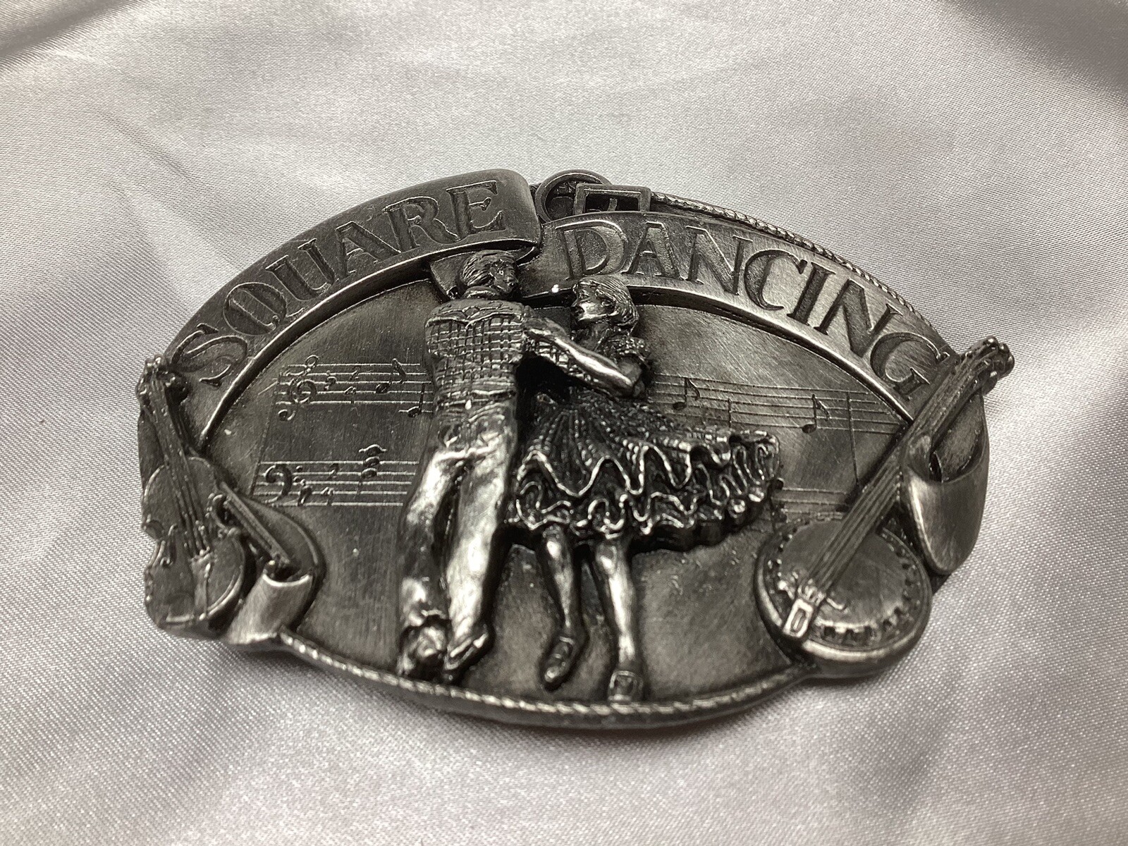 Siskiyou Belt Buckle Pewter Square Dancing Signed And Numbered