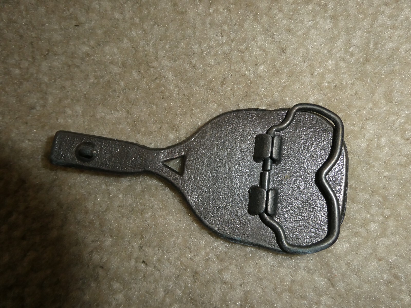 Vintage 1970s Brass Tennis Racket Belt Buckle 4&Prime; Wide