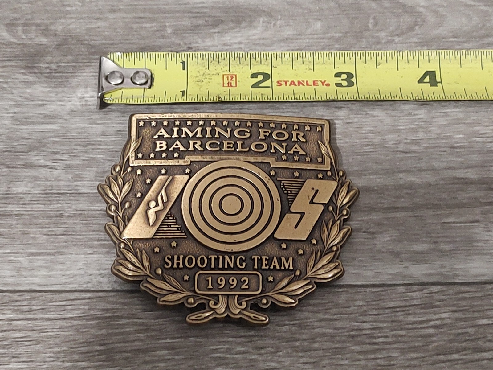 Aiming For Barcelona Shooting Team 1992 Belt Buckle, Complete
