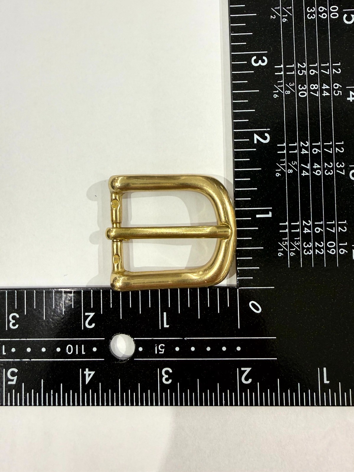 Solid Brass Raw Brass Belt Buckle Made in Italy Fits 0.98&Prime; Belt Strap