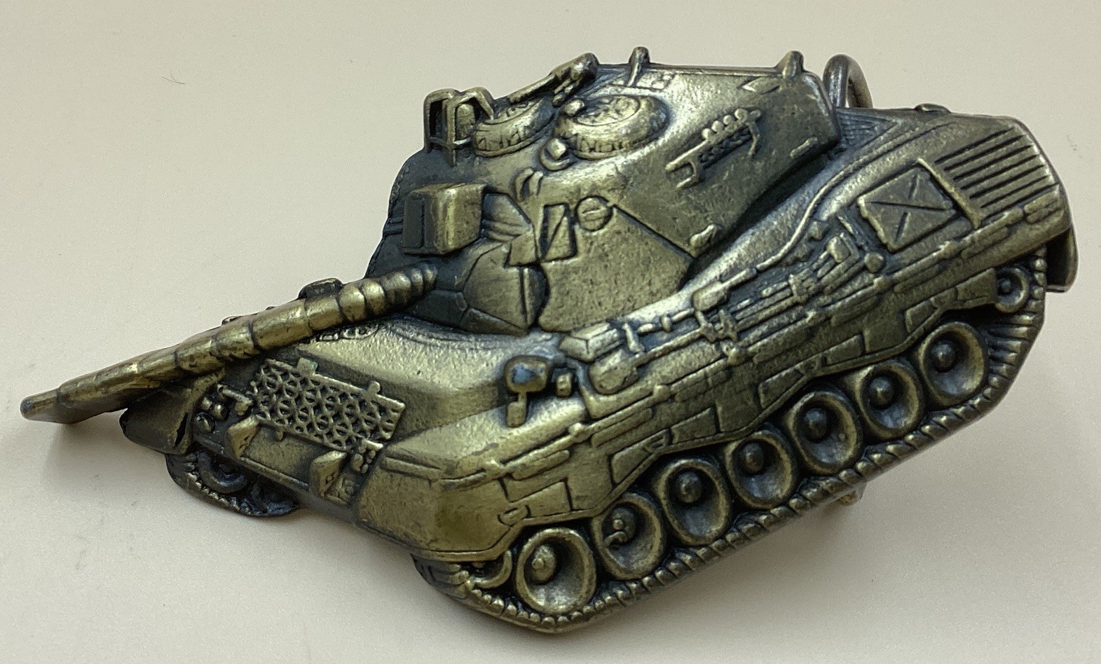 Vintage Tank Army Military Belt Buckle Brass