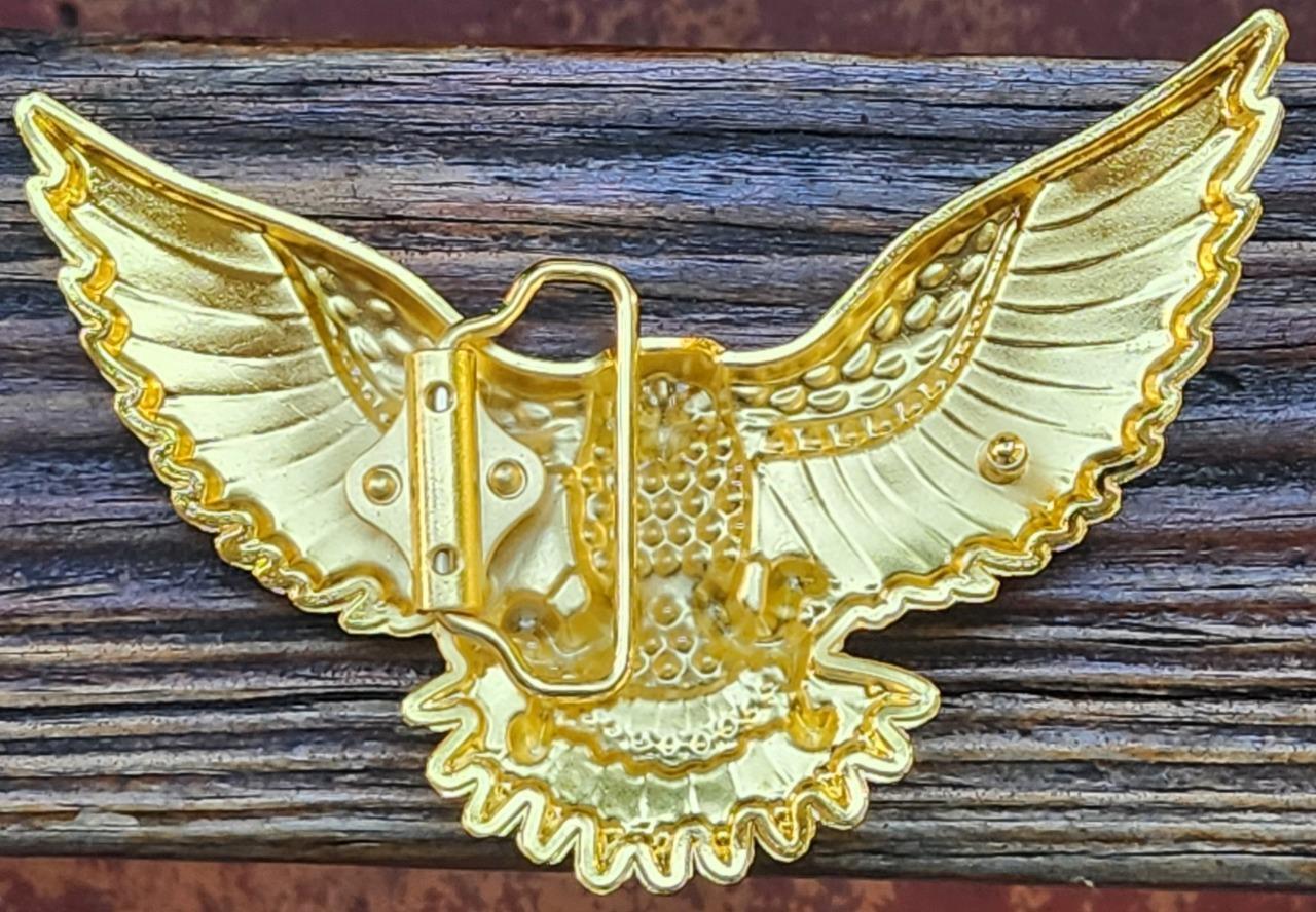 NEW AMERICAN USA GOLD EAGLE COWBOY WESTERN RODEO ANIMAL OPEN WING BELT BUCKLE