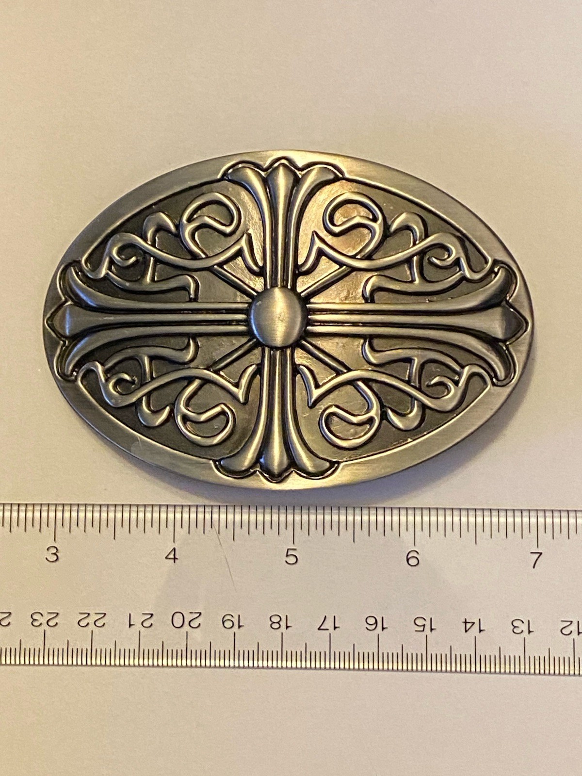Italian Silvertone Metal Belt Buckle, A259 Classico Italia, Silver Belt Buckle