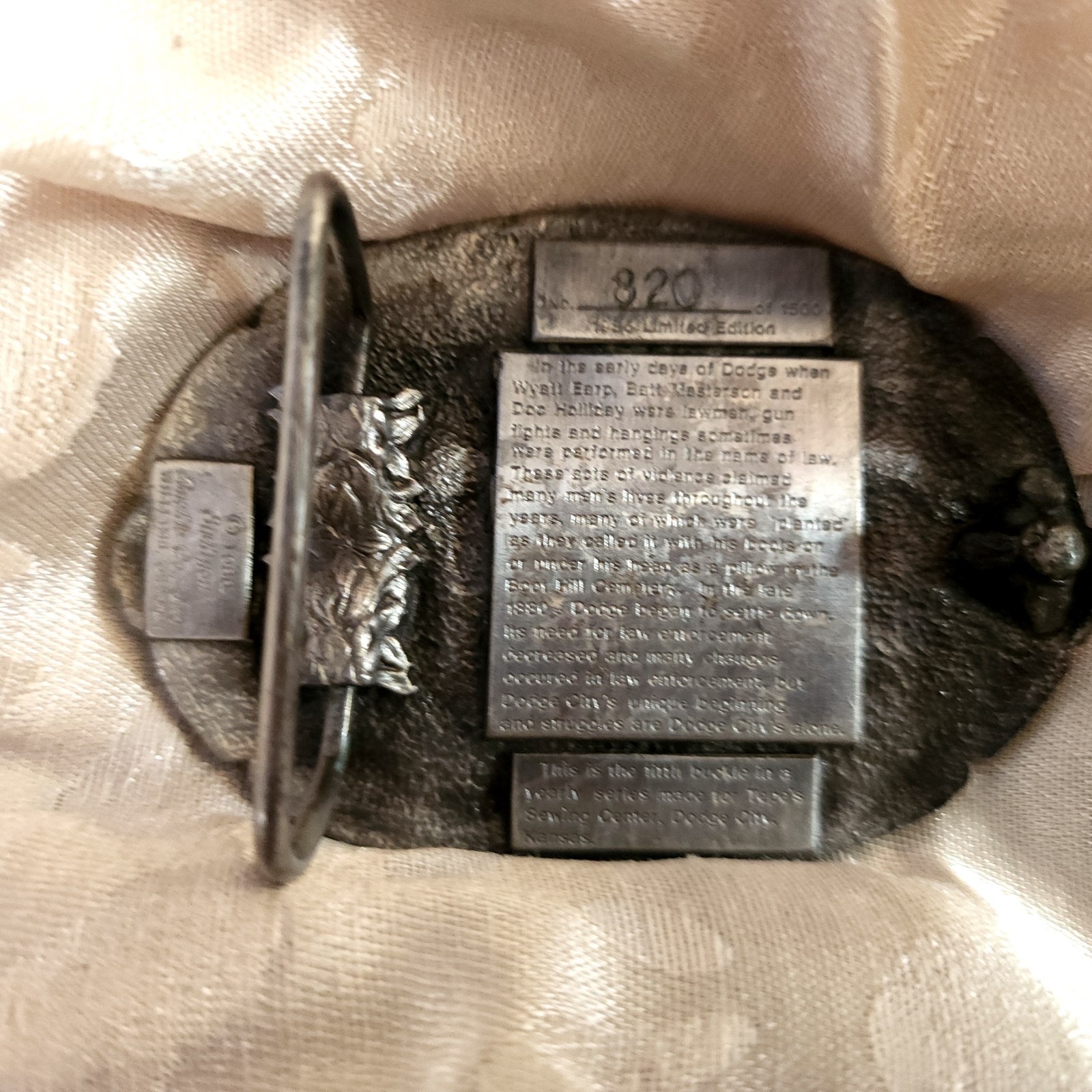 1986 Dodge City Kansas Western Commemorative Belt Buckle