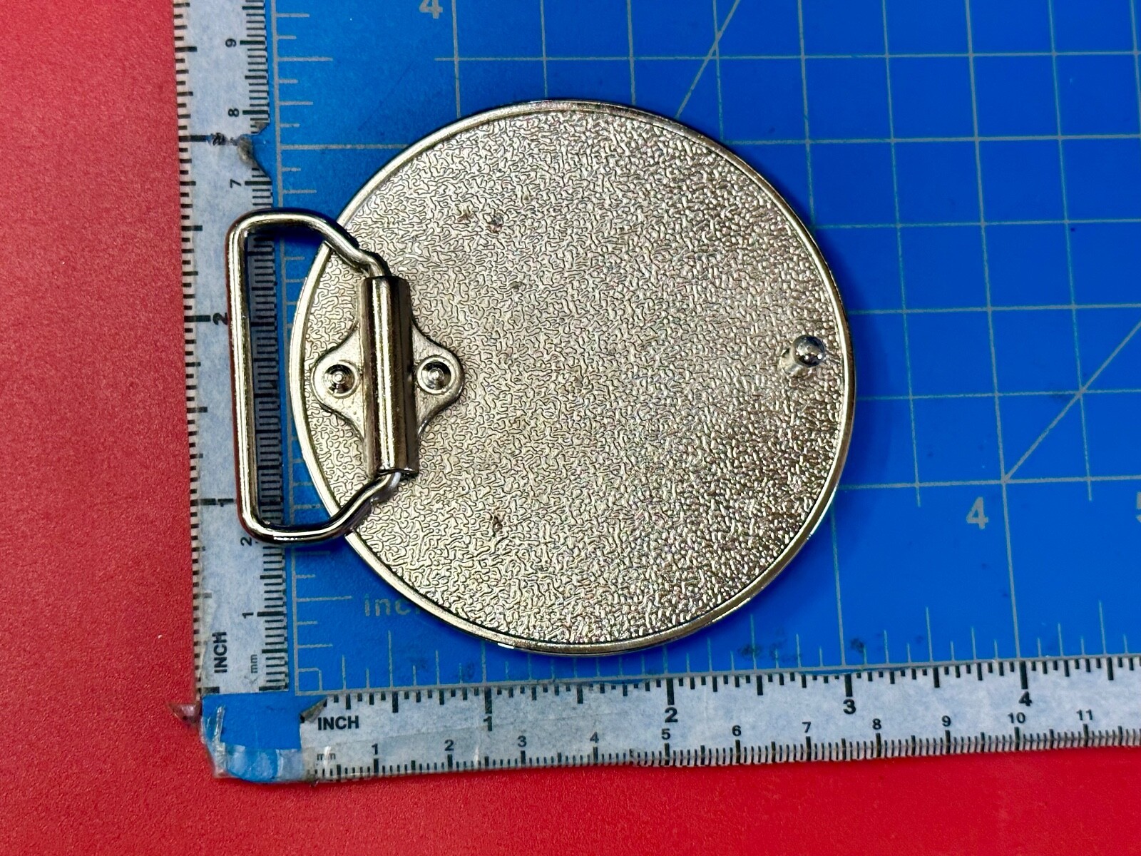 Enamel Round Iron Maltese Cross With Centered Silver Color Skull Belt Buckle