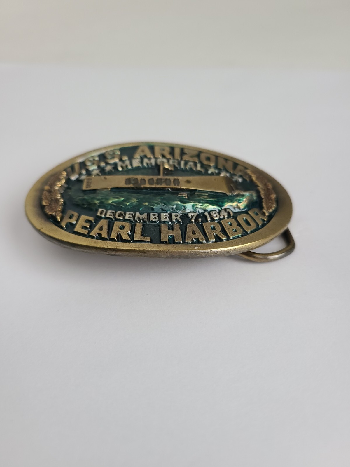 Vtg Belt Buckle Pearl Harbor USS Arizona 12-7-1941 Lim. Edition Rare 1983