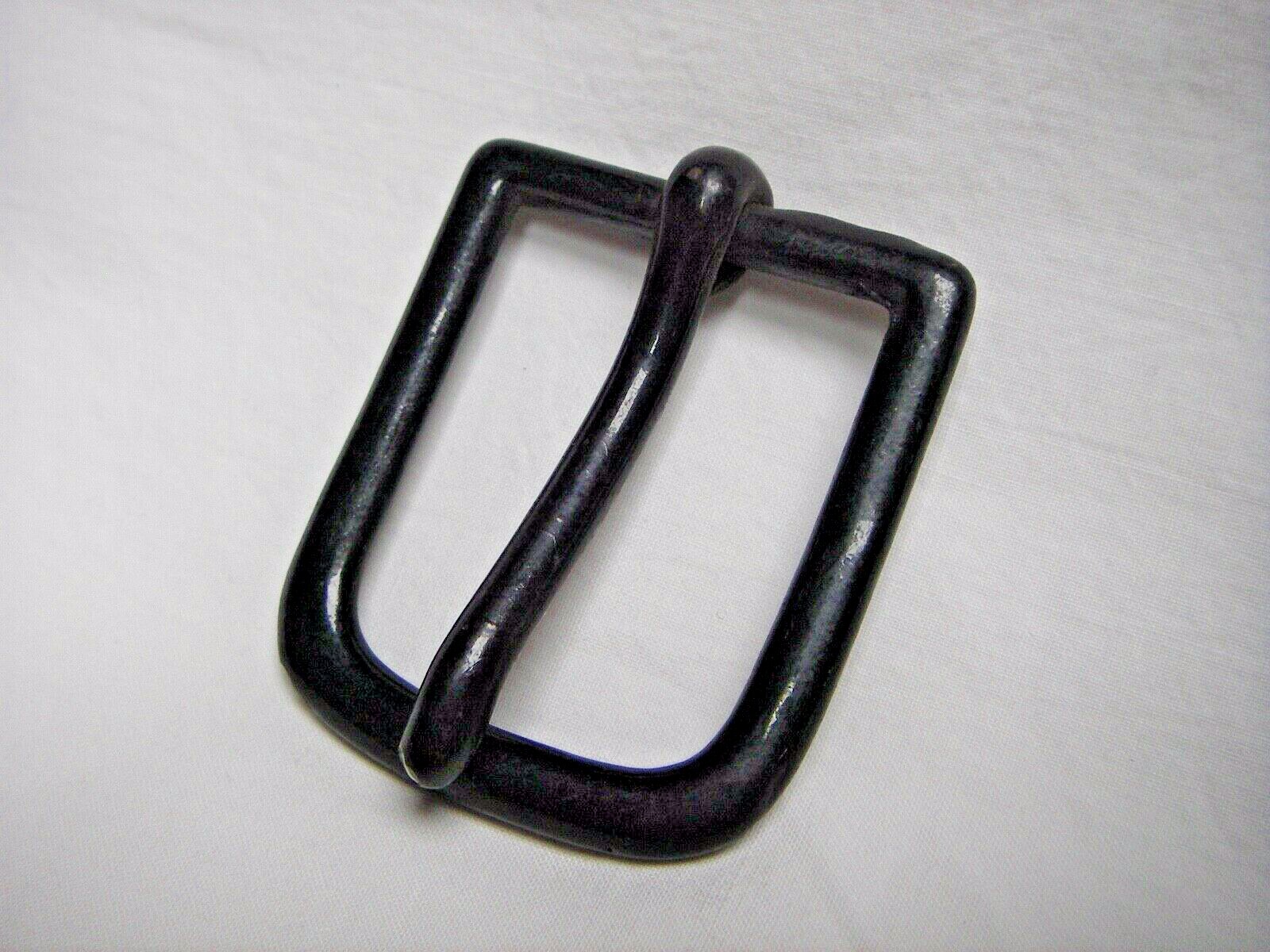 NOS Vintage Rectangular Gloss Black Single Prong Clip Buckle for 32mm Strap