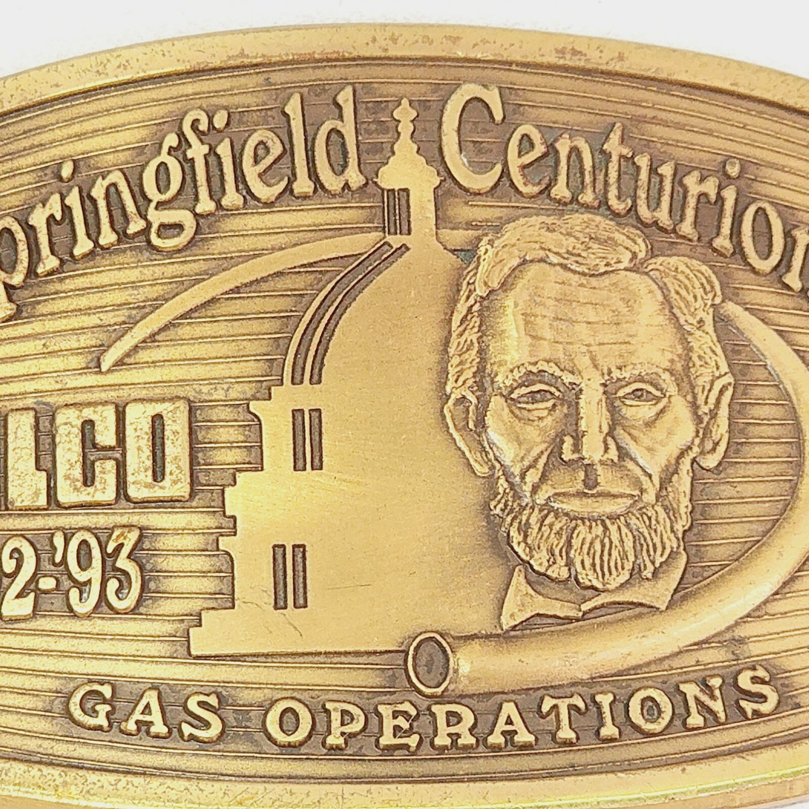 Springfield Centurions Belt Buckle Cilco &rsquo;92-&rsquo;93 Gas Operations Central Illinois