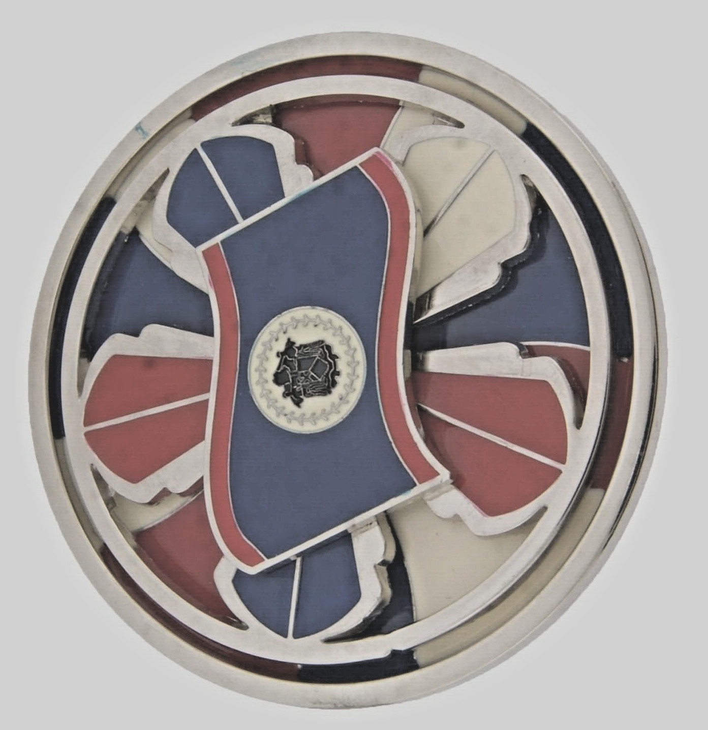 Belize & USA Flags Belt Buckle Vintage Blue Spinners Belizean Women Men Western