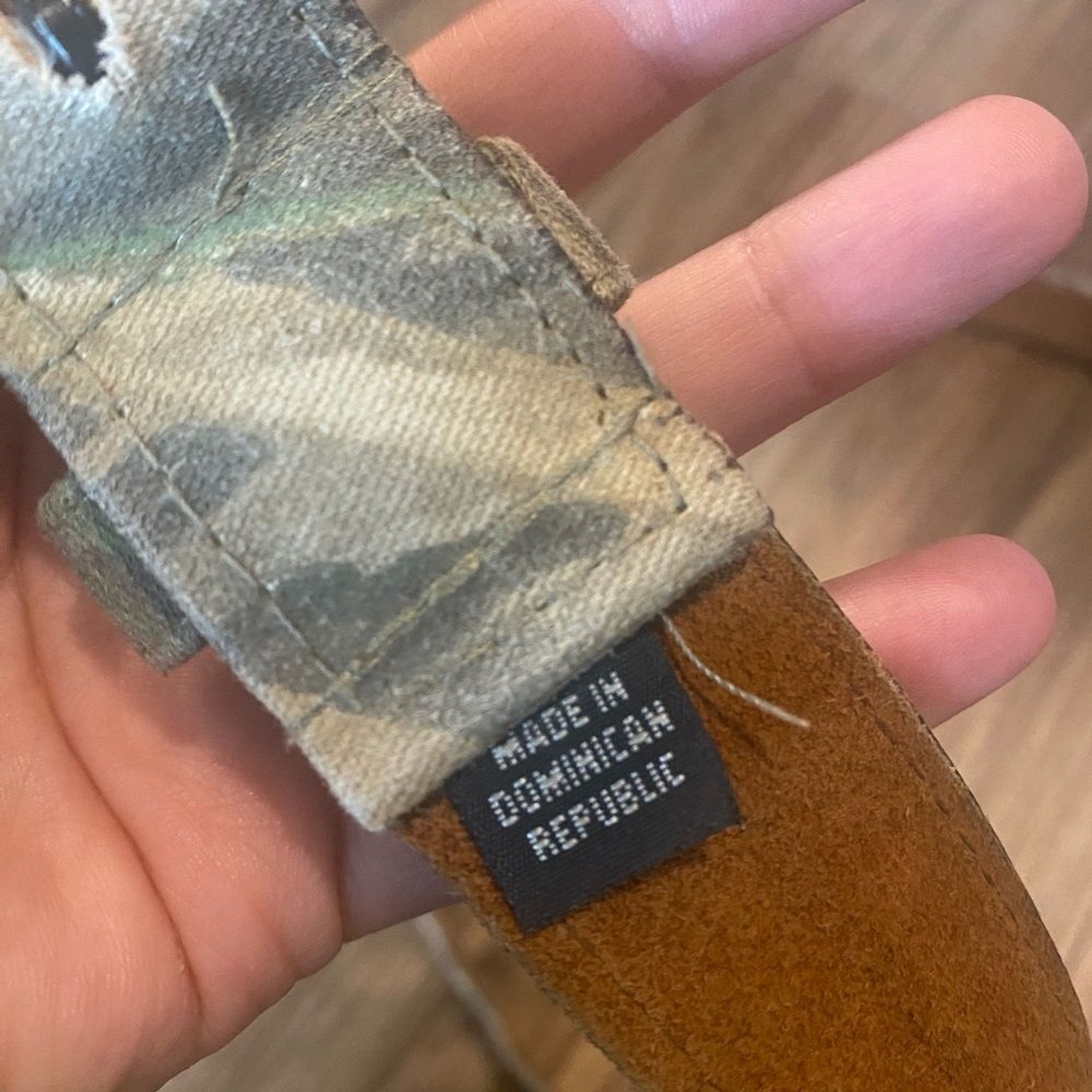 Men&rsquo;s marsh Camo Belt Cotton Twill Bonded leather Lined Size 40-48 hunting