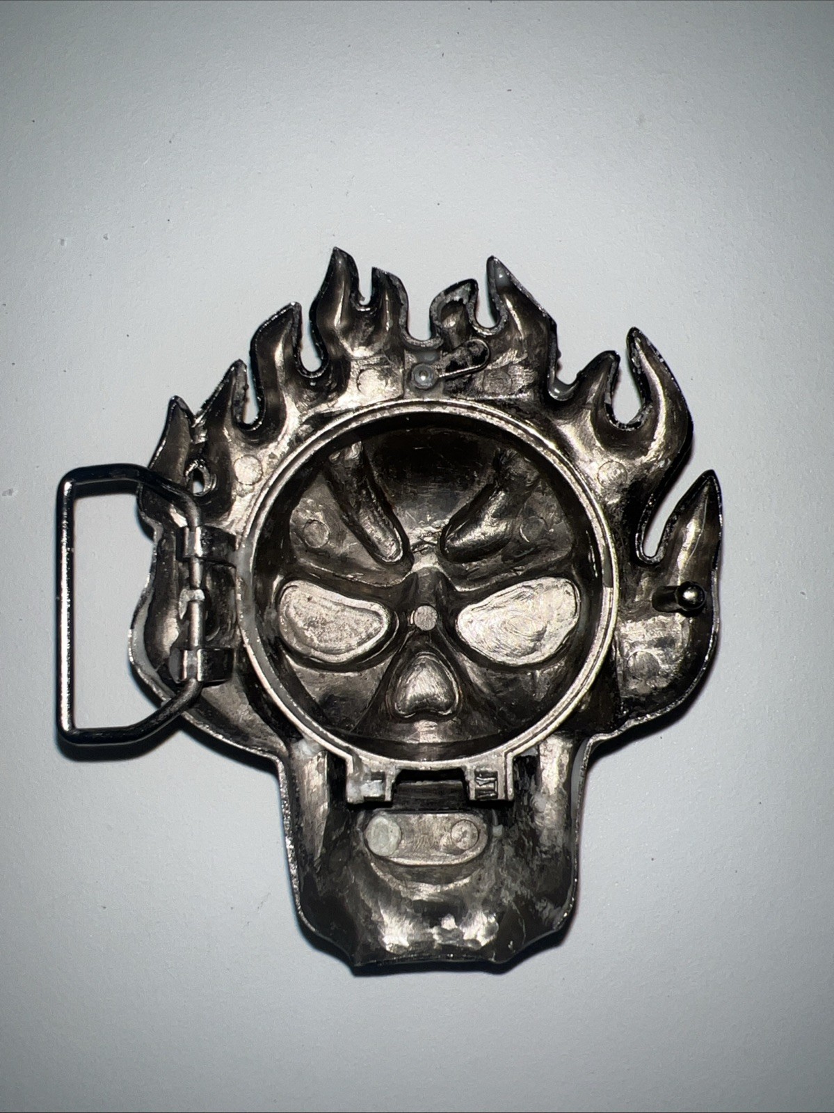 Flaming Skull Belt Buckle Goth Tattoo Halloween, Biker Big & Bulky