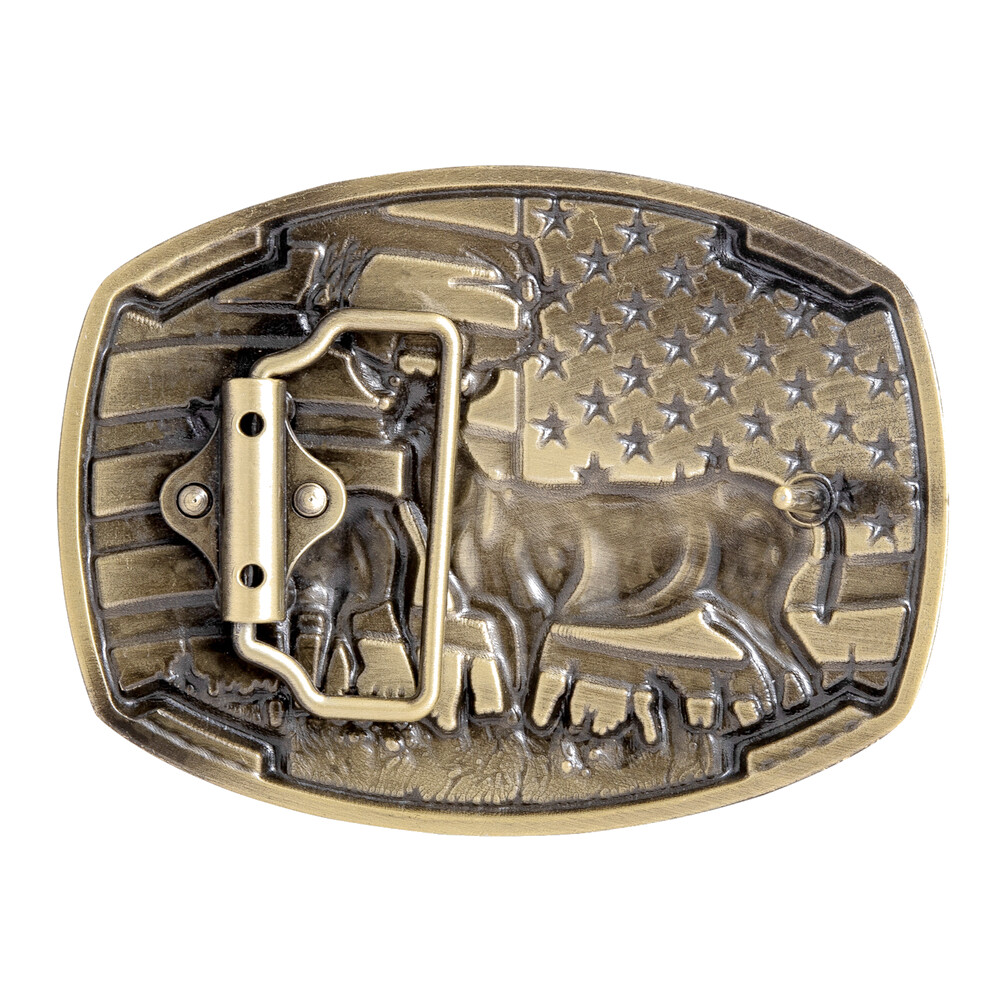 Animal Deer Belt Buckle Western Cowboy Native American Motorcyclist (DER-08-G-B)