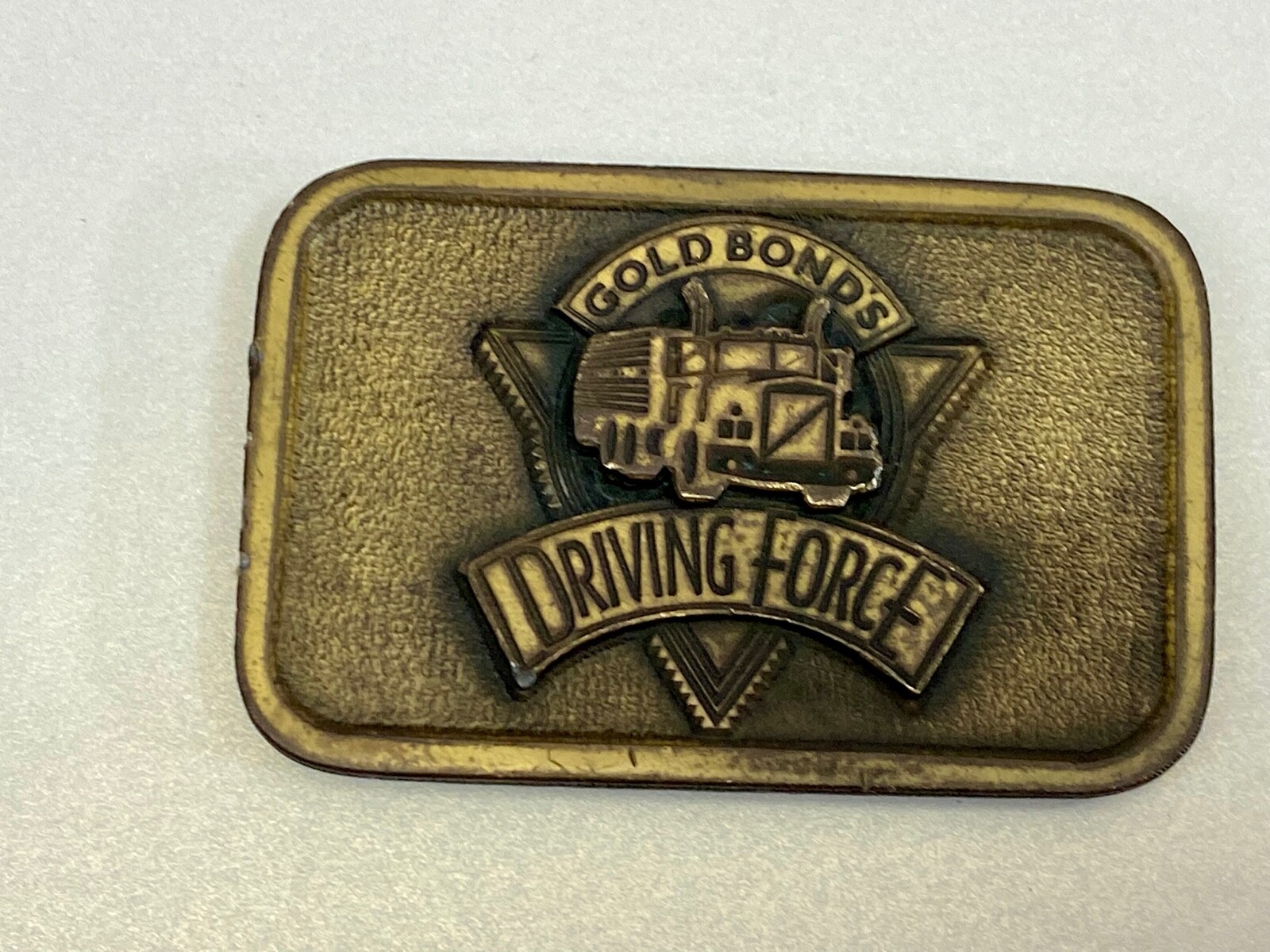 Gold Bonds Driving Force Semi Big Rig Tractor Trailer Driver belt buckle