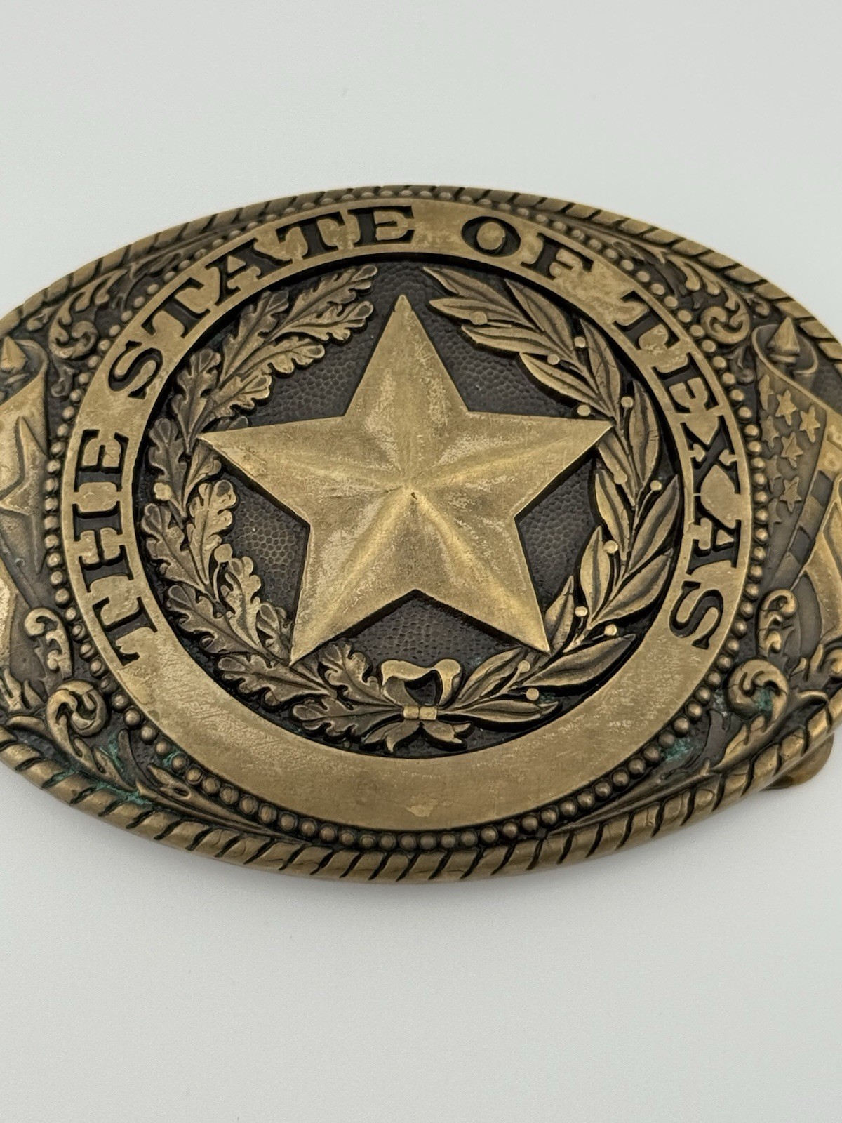 Tony Lama Collection The State of Texas Lone Star Solid Brass Belt Buckle