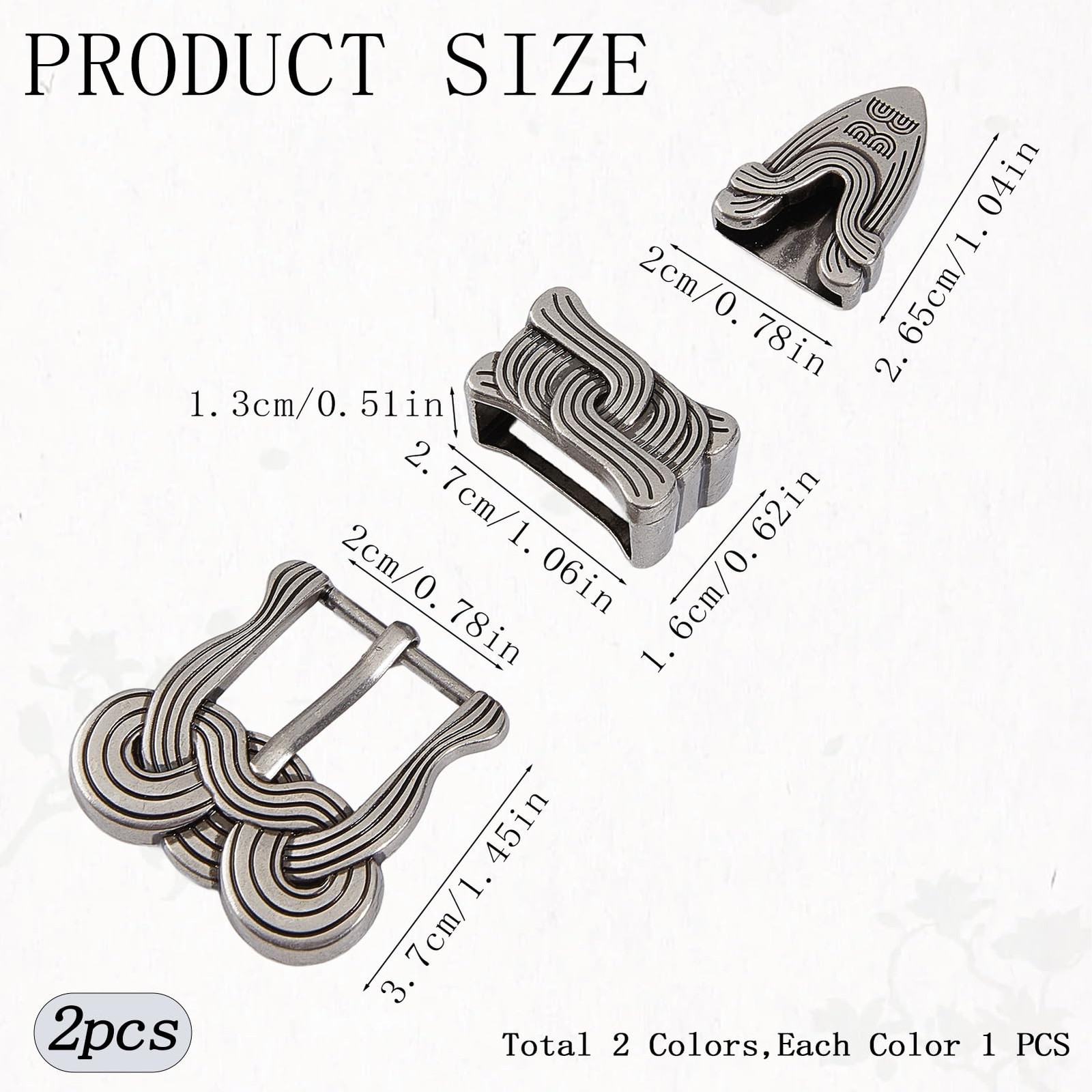 2 PCS Cowboy Replacement Belt Set 0.8&Prime; 20mm Straps Western Cowboy Antique Gold Silver…