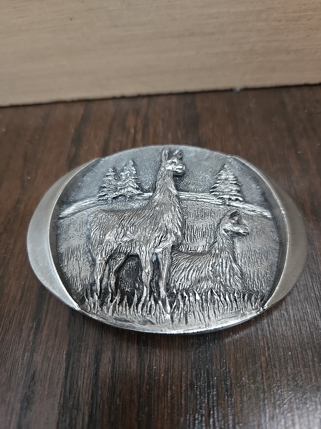 RARE Vintage Spec-cast Belt Buckle SILVER SAGE Deer Hunting DENVER Made In USA