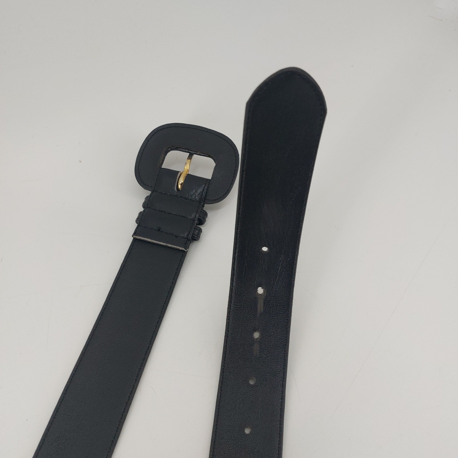 The Ritz Accessory Womens Belt Small Medium Black Genuine Leather