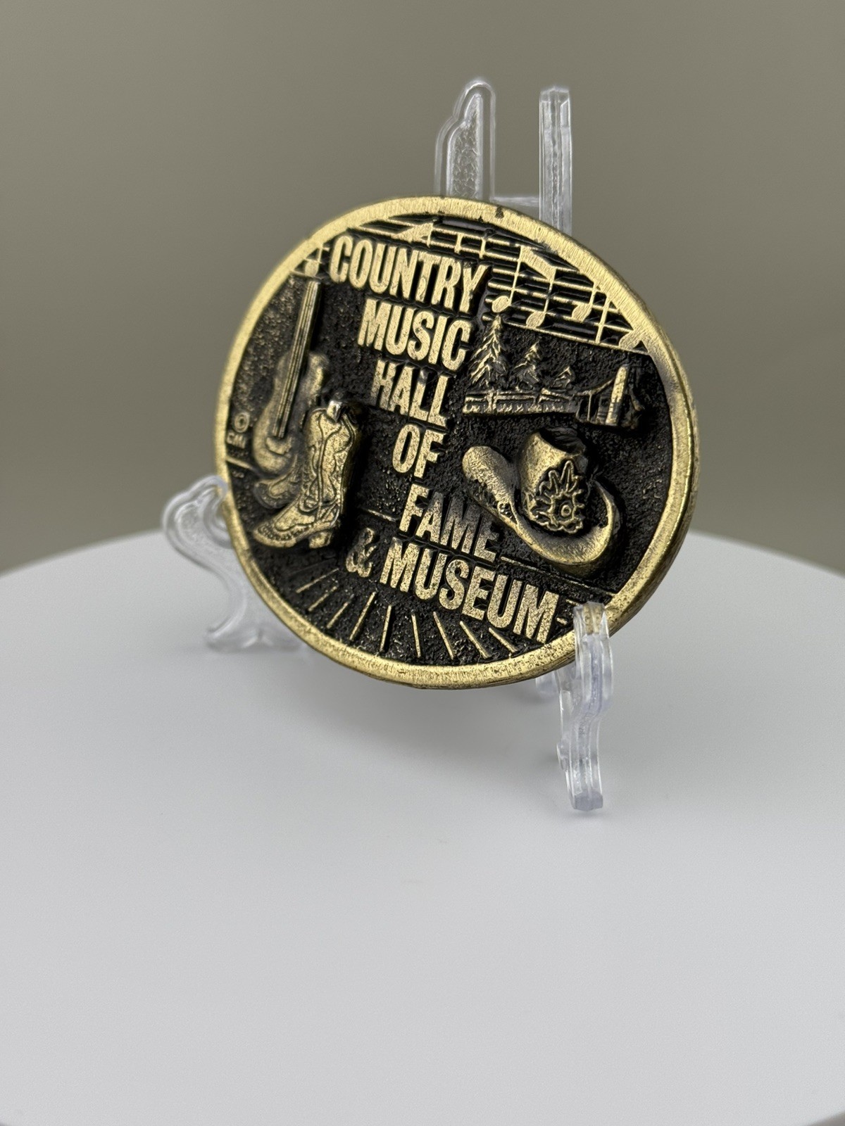 Country Music Hall of Fame Belt Buckle Vintage Americana 1982