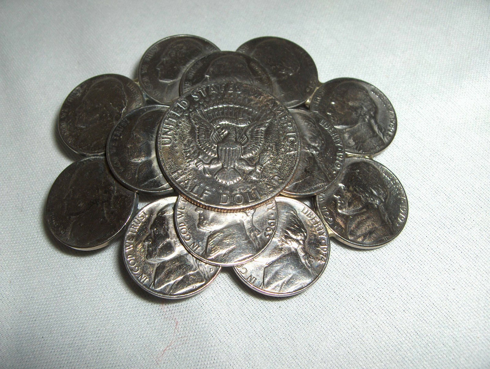 Vintage Jefferson Nickel Coin Belt Buckle Half Dollar 3.50&Prime; x 2.50&Prime; NICE