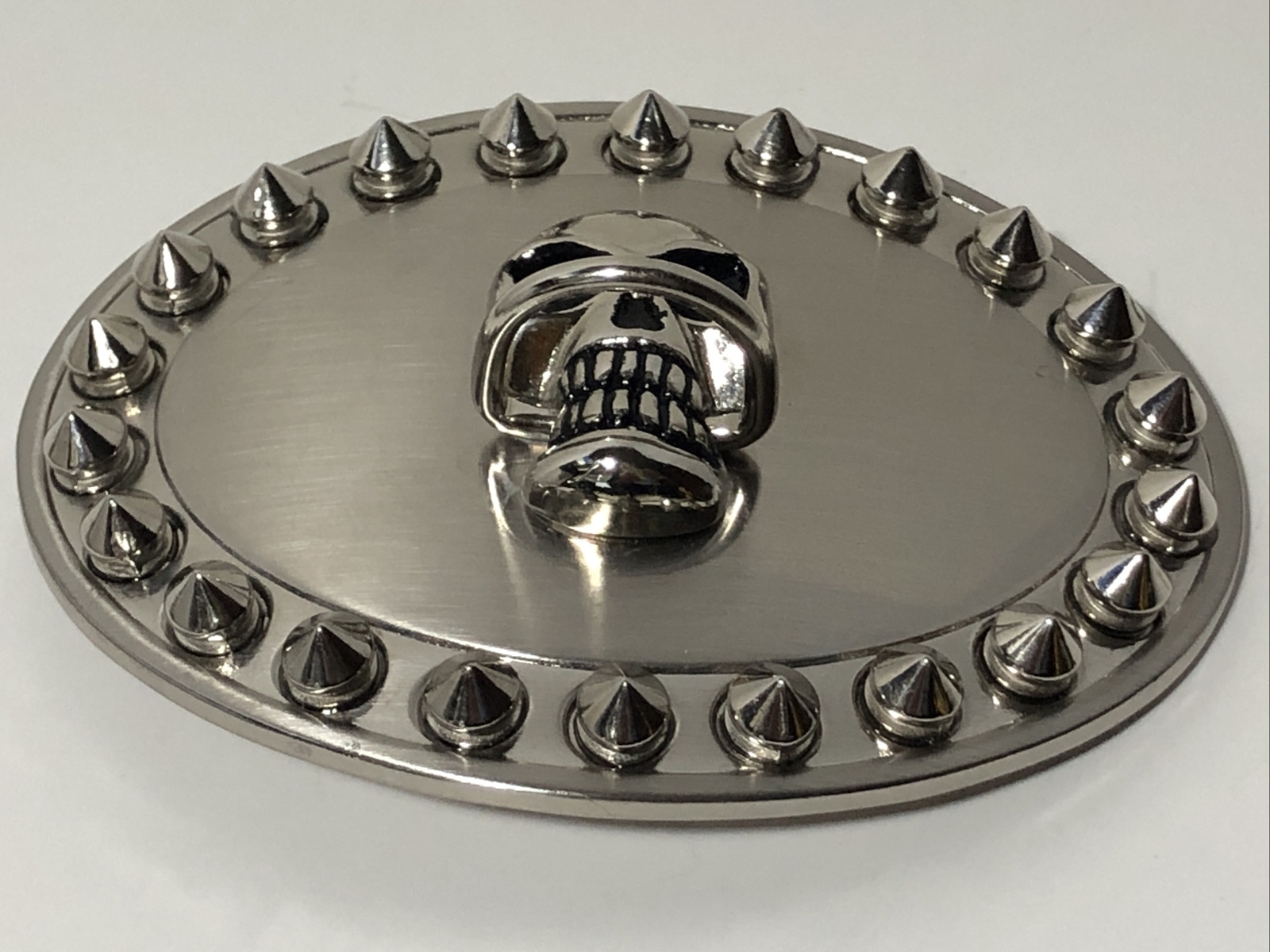 XL Steel Tone w/Skull Ornament Belt Buckle – 1.5&Prime; Loop – BX1